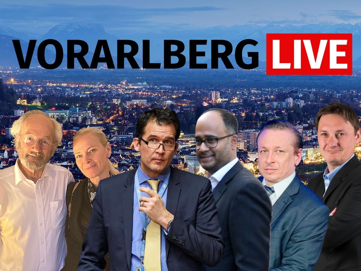 Vorarlberg LIVE mit John Shipton, Evelin Schallert, Nils Melzer, Ashwien Sankholkar, Joachim Mangard und Marc Springer. Vorarlberg LIVE mit John Shipton, Evelin Schallert, Nils Melzer, Ashwien Sankholkar, Joachim Mangard und Marc Springer.