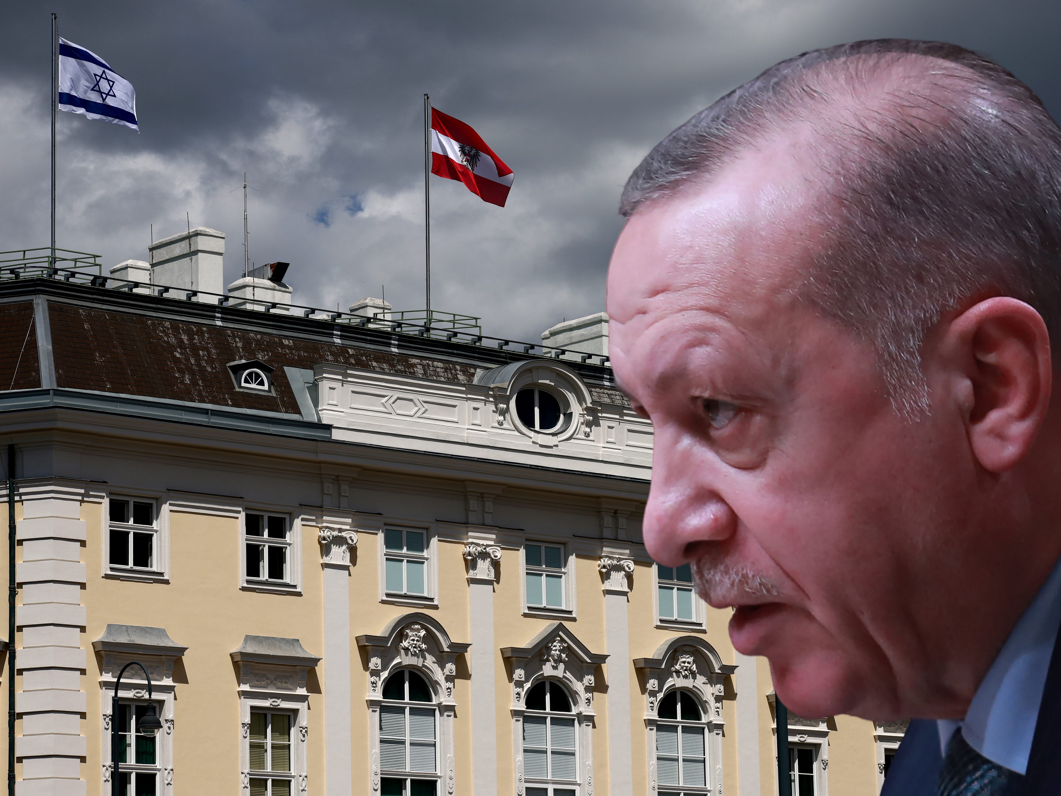 Israel-Fahnen: Erdogan "verflucht" Österreich. Israel-Fahnen: Erdogan "verflucht" Österreich.
