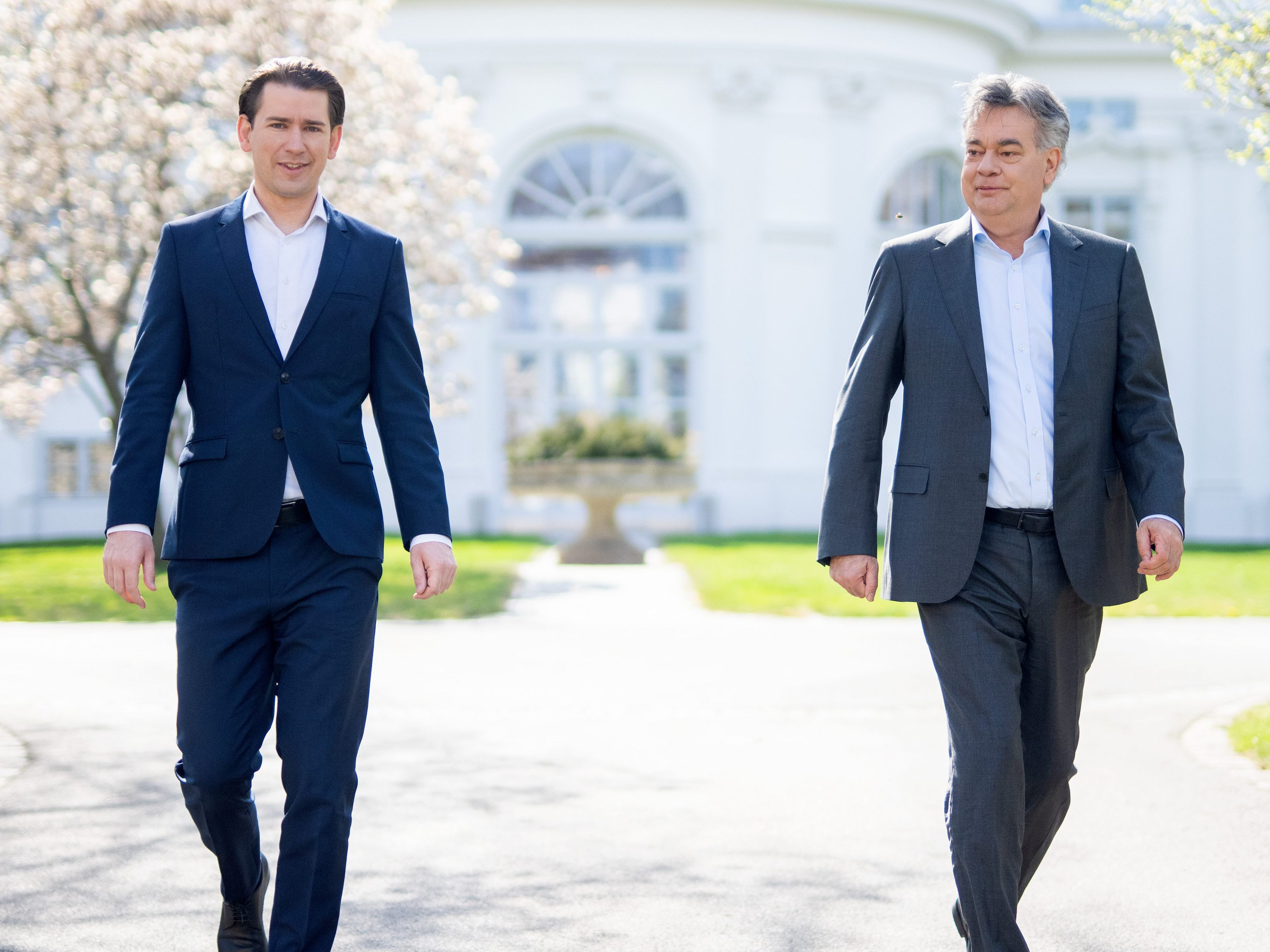 Kurz und Kogler zeigen sich zuversichtlich Kurz und Kogler zeigen sich zuversichtlich