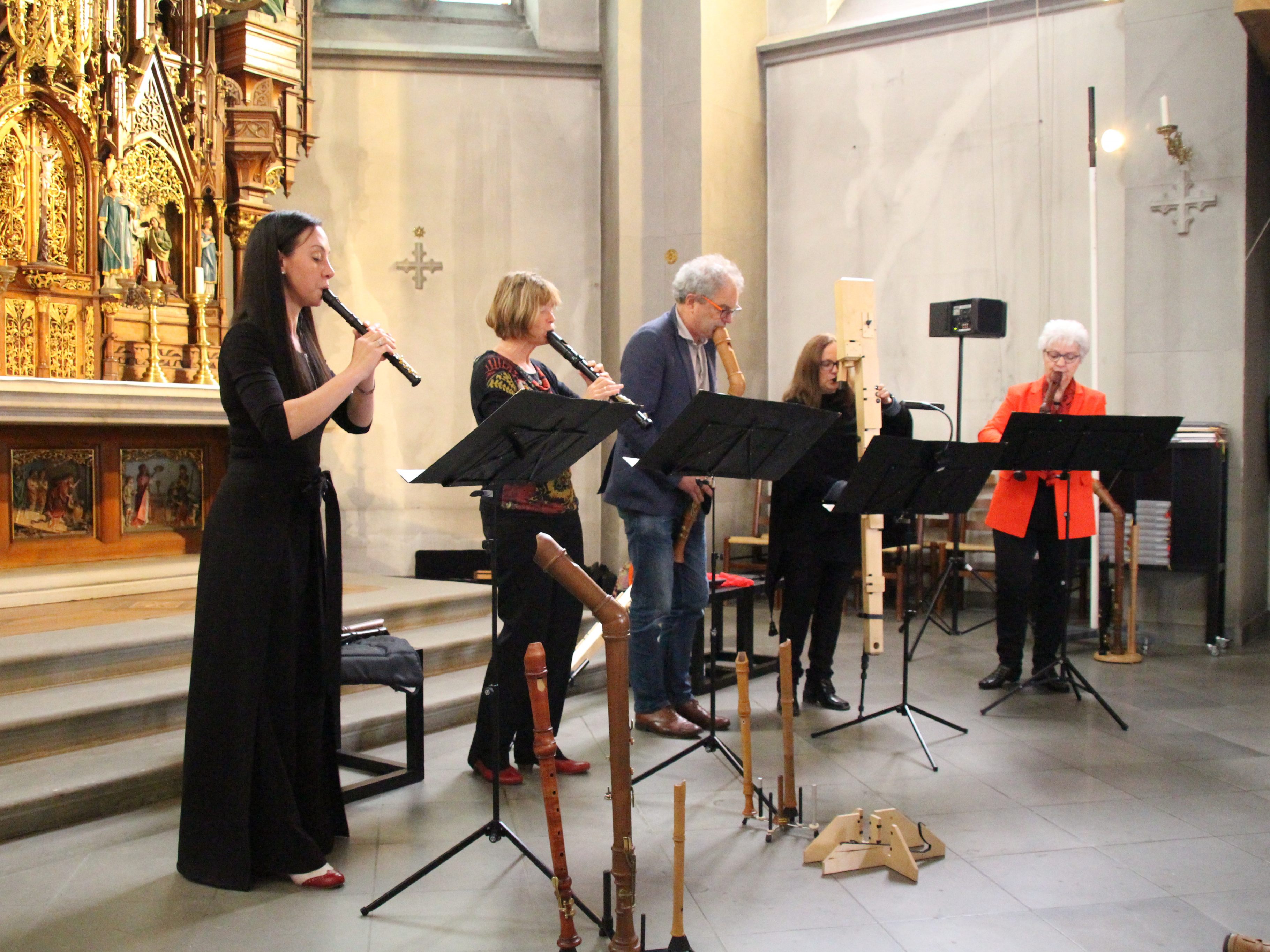 Das Blockflötenensemble "La Rocaille" mit Überraschungsgast Daniel Brüggen.