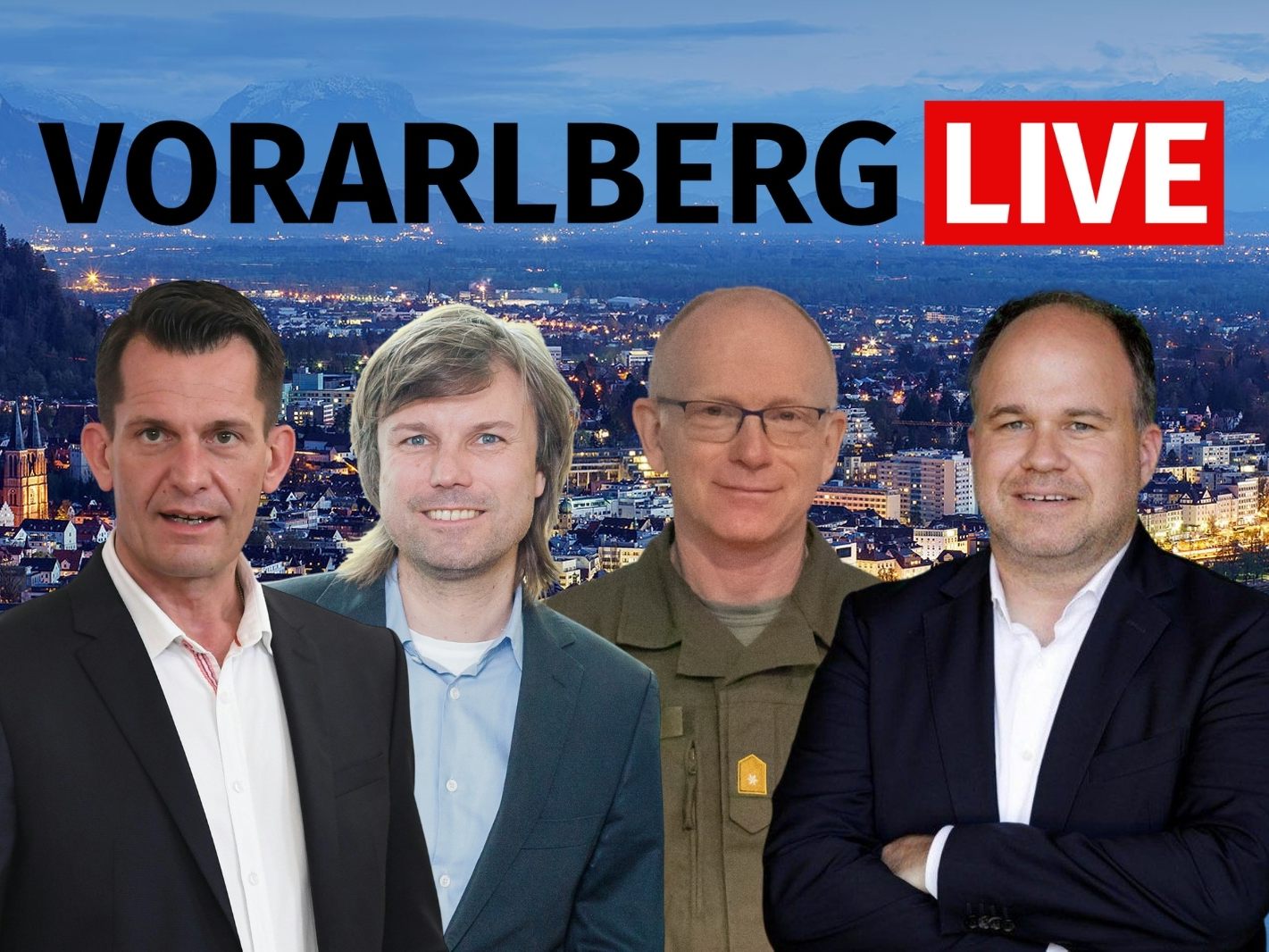 Dr. Wolfgang Mückstein, Reinhard Schertler und Brigadier Gunther Hessel bei Gerold Riedmann in "Vorarlberg LIVE". Dr. Wolfgang Mückstein, Reinhard Schertler und Brigadier Gunther Hessel bei Gerold Riedmann in "Vorarlberg LIVE".