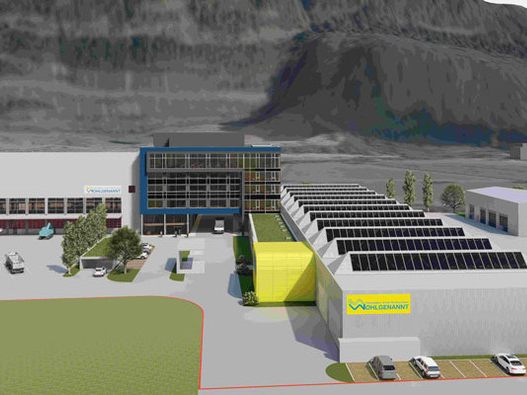 Visualisierung des geplanten Erweiterungsbaus bei Otto Wohlgenannt in Dornbirn.