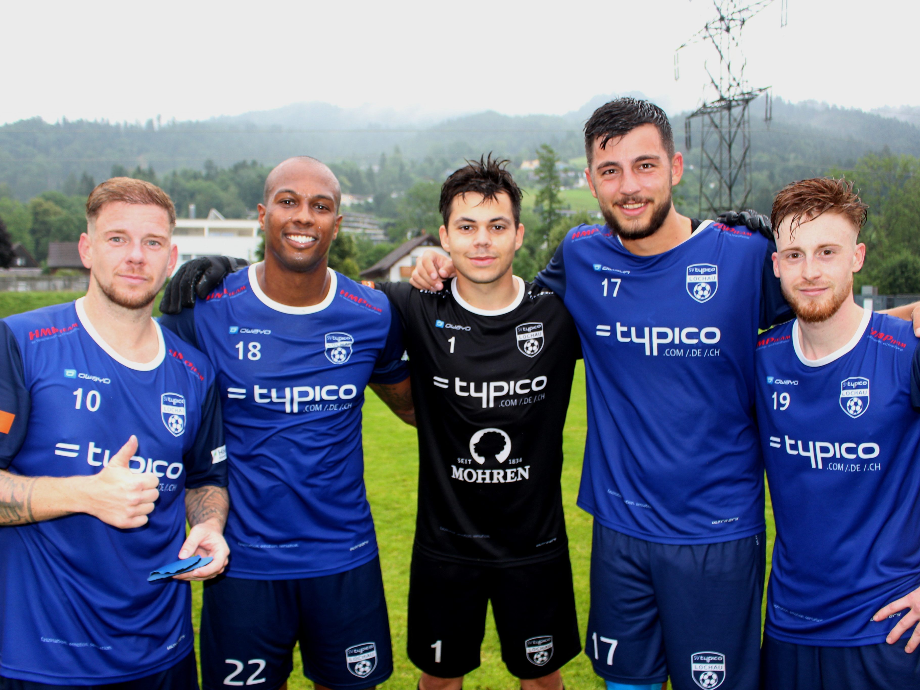 Stefan Maccani, Ygor Vieira, Tormann Sandro Eichhübl, Kapitän Fabio Feldkircher und Patrick Prantl. Stefan Maccani, Ygor Vieira, Tormann Sandro Eichhübl, Kapitän Fabio Feldkircher und Patrick Prantl.