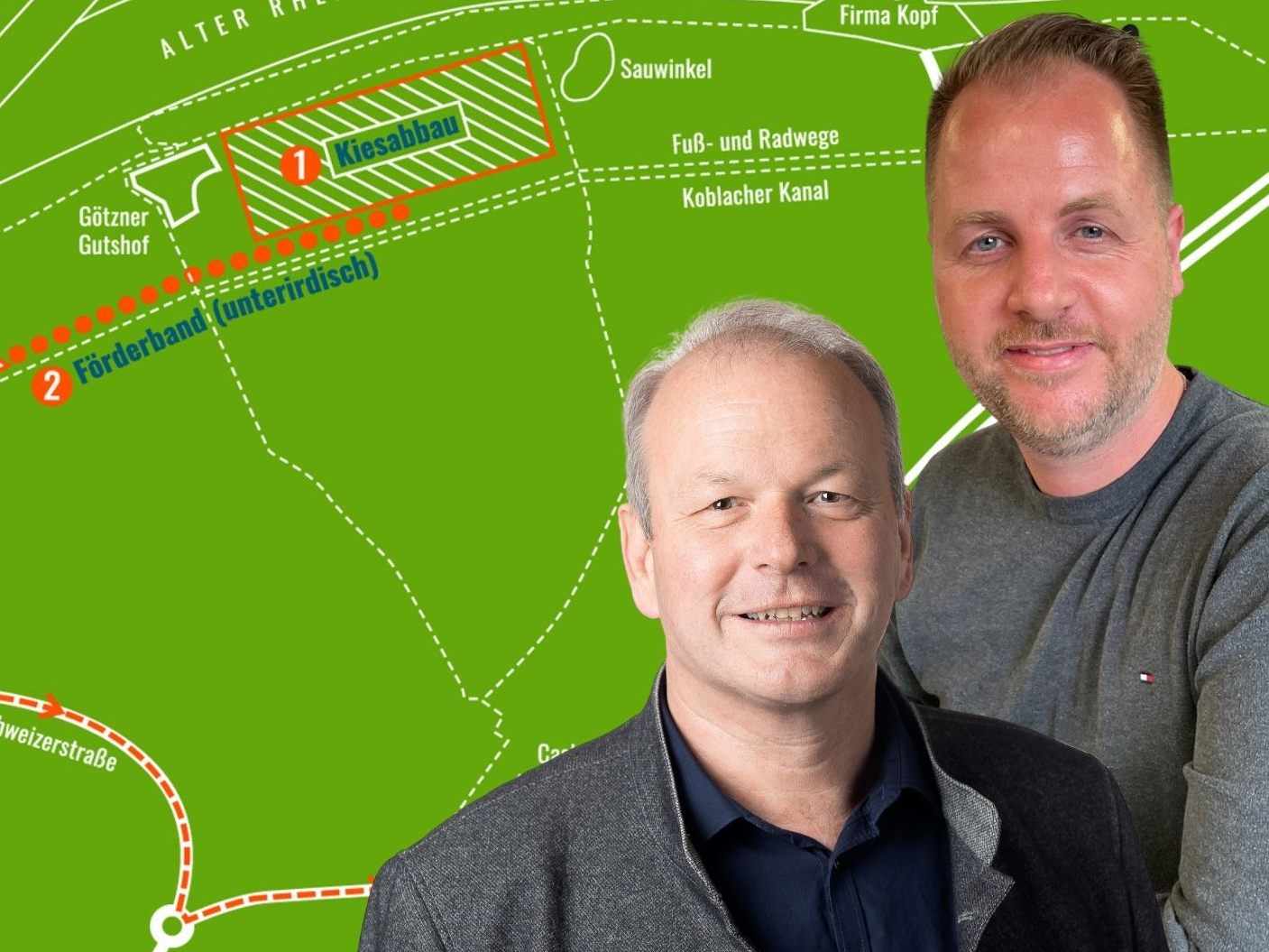 Patrik Nickel will plant ein ambitioniertes Kiesabbau-Projekt im Altacher Sauwinkel. Die Gemeinde Götzis und Bürgermeister Christian Loacker prüfen nun die Situation.