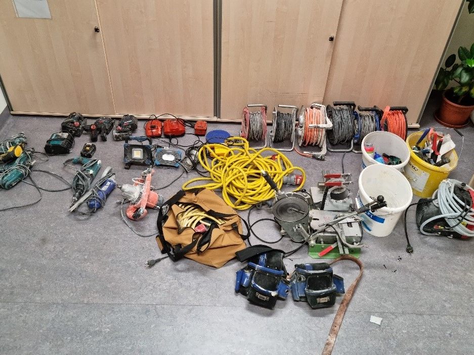 Die gestohlenen Werkzeuge wurden von der Polizei sichergestellt.