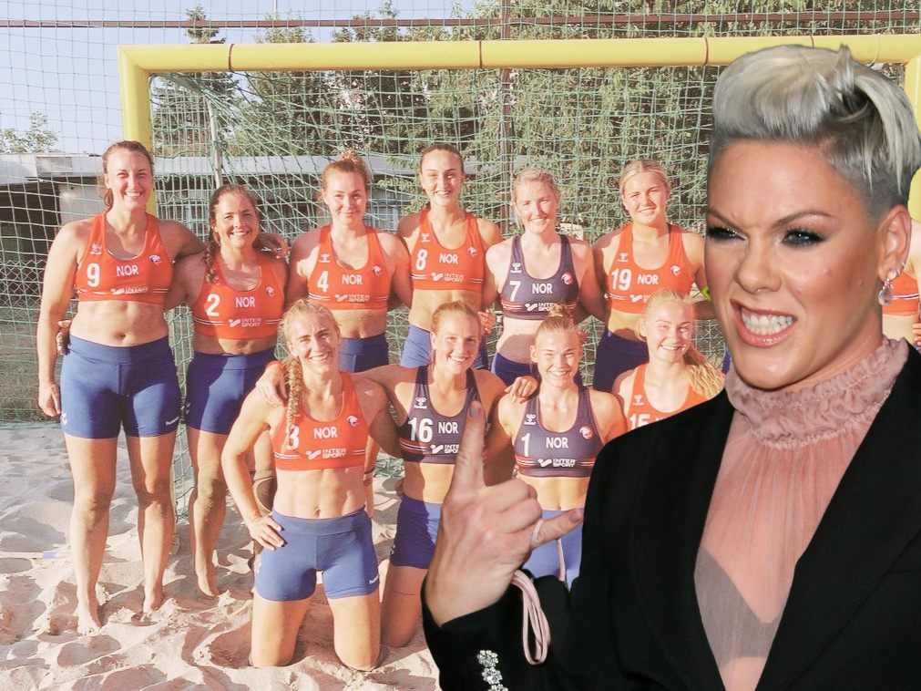 Pink will Strafe für Beach-Handballerinnen zahlen. Pink will Strafe für Beach-Handballerinnen zahlen.