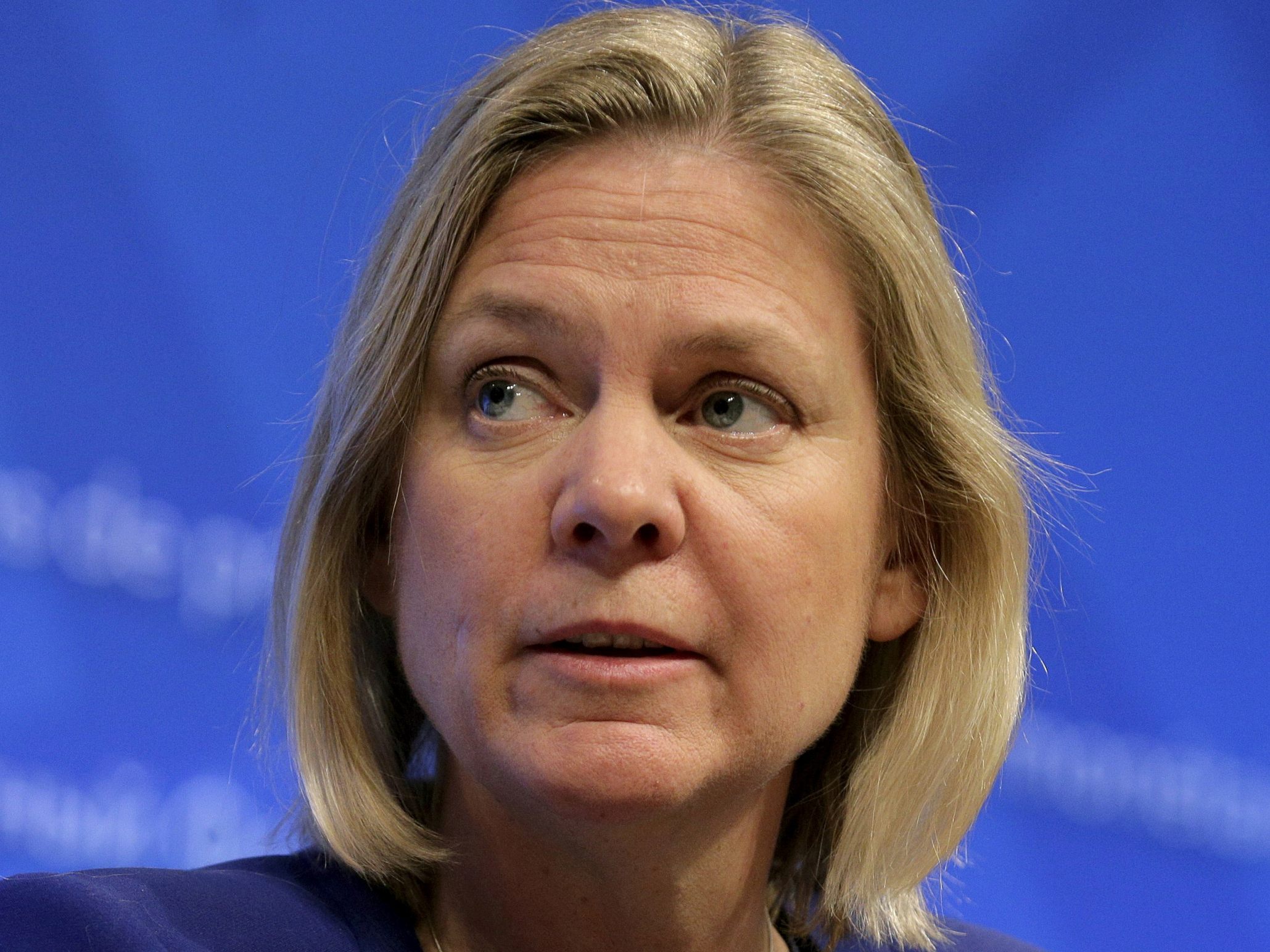 Finanzministerin Andersson ist die Favoritin für die Wahl im November. Finanzministerin Andersson ist die Favoritin für die Wahl im November.