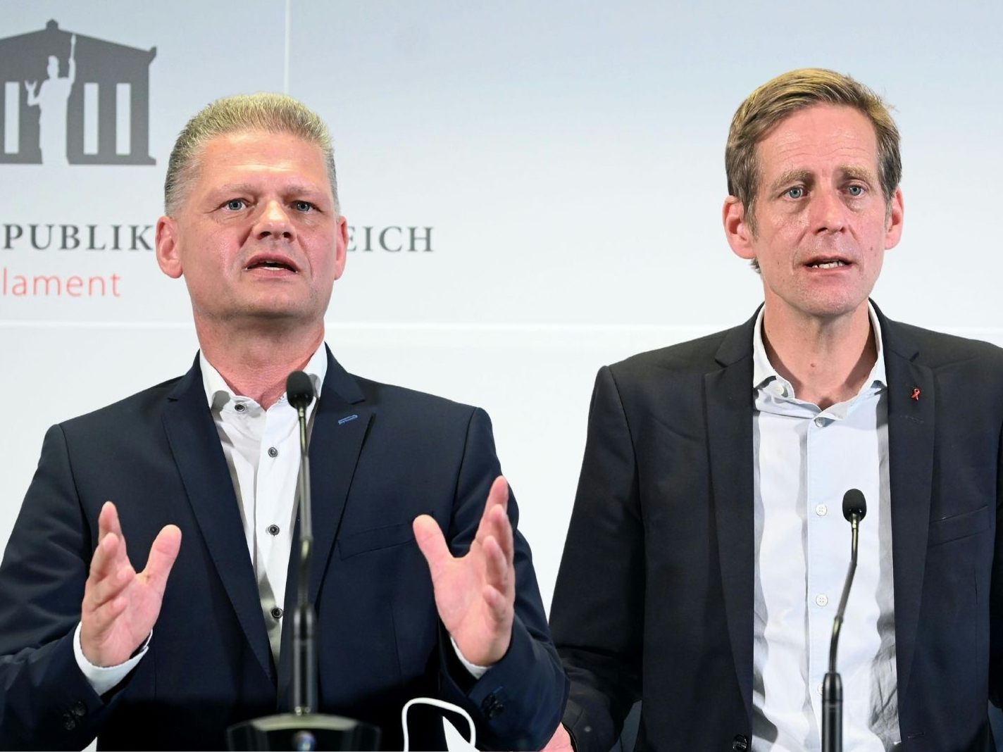 Die Fraktionsführer der ÖVP (Andreas Hanger) und der SPÖ (Jan Krainer).
