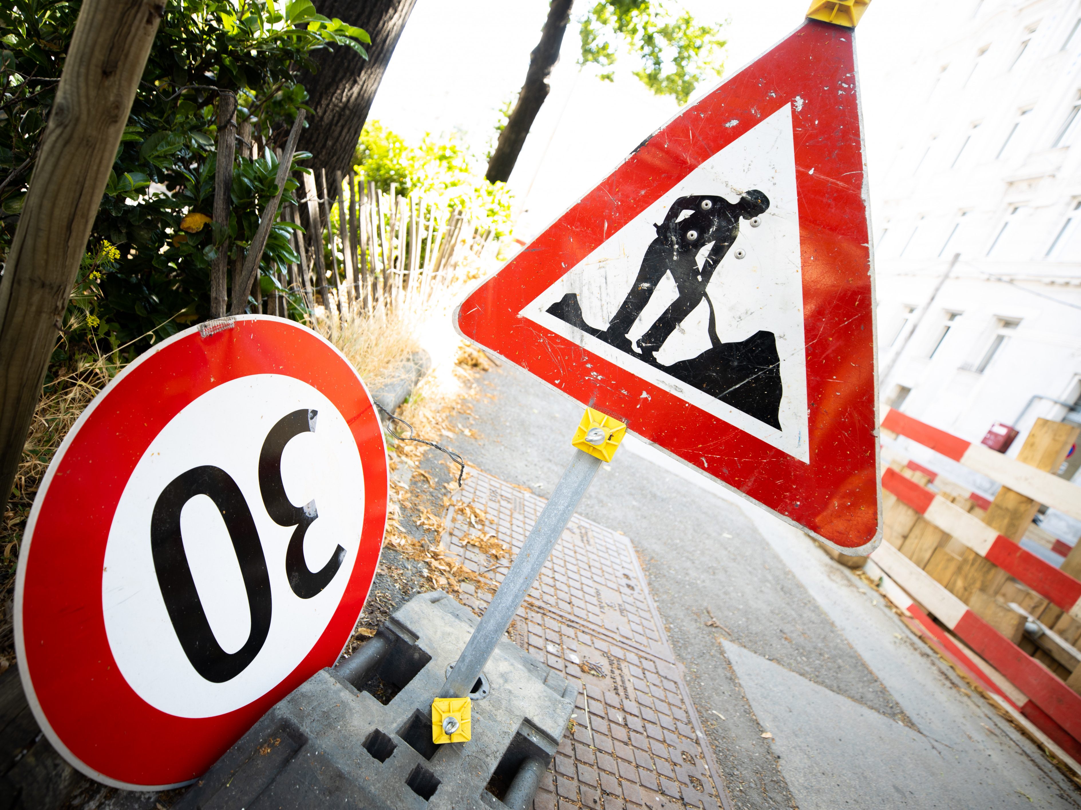 Auf der unteren Gumpendorfer Straße wird gebaut.