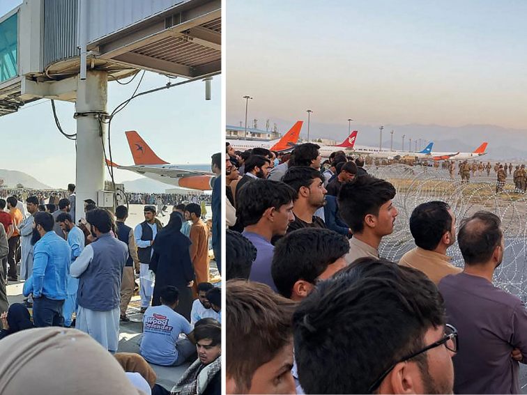 Laut Augenzeugen fünf Tote am Flughafen.