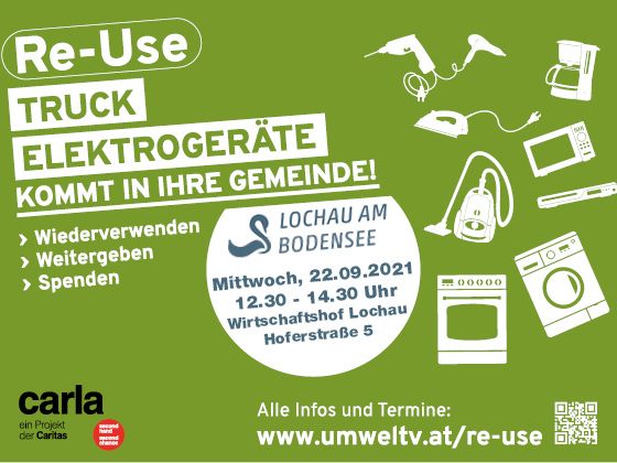 Im Re-Use Truck werden funktionstüchtige Elektrogeräte gesammelt