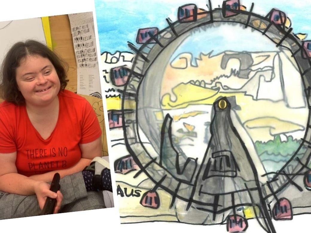 Anina und ihr Kunstwerk "Wiener Riesenrad"