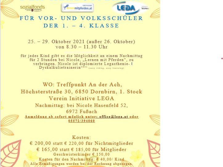 Herbstferien 2021