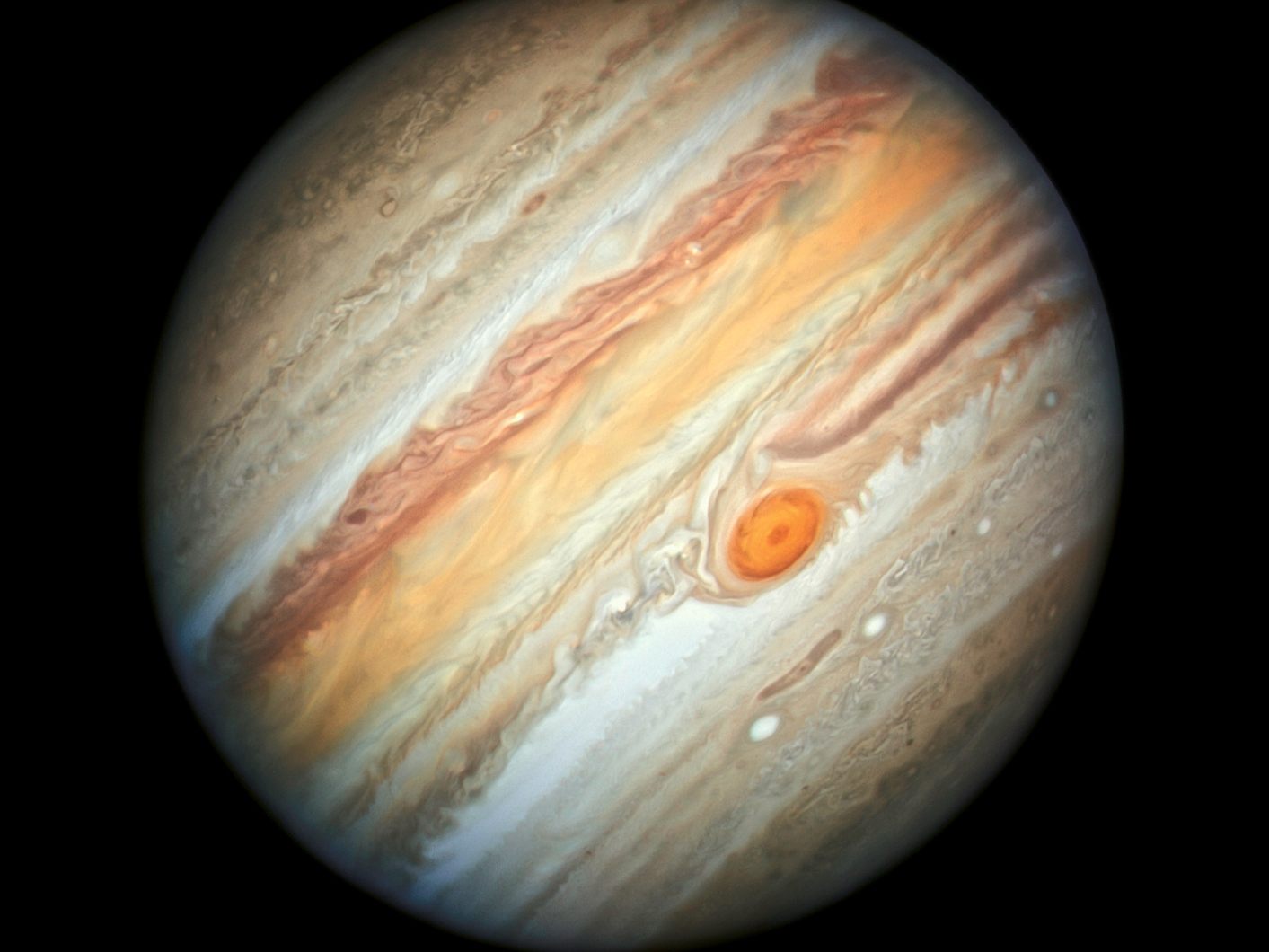 Der Jupiter auf eine Bild des "Hubble"-Weltraumteleskops.