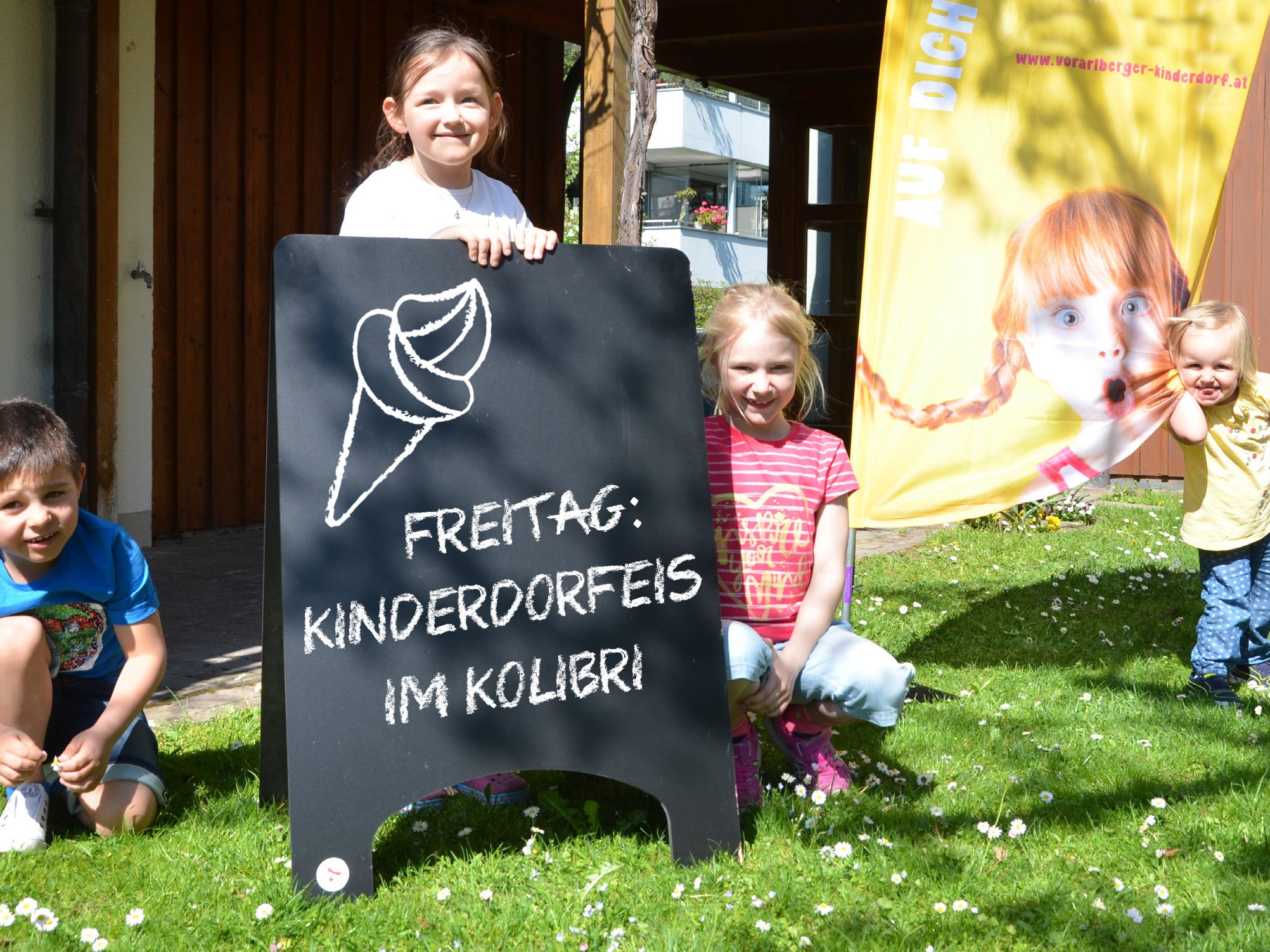 Jeweils freitags hieß es: Hol dir dein Kinderdorf-Eis!