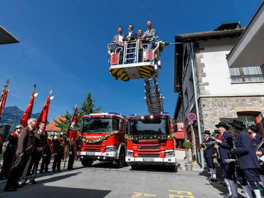 Mit der neuen Drehleiter geht es für die Feuerwehr Bludenz bei Einsätzen künftig hoch hinaus. Mit der neuen Drehleiter geht es für die Feuerwehr Bludenz bei Einsätzen künftig hoch hinaus.