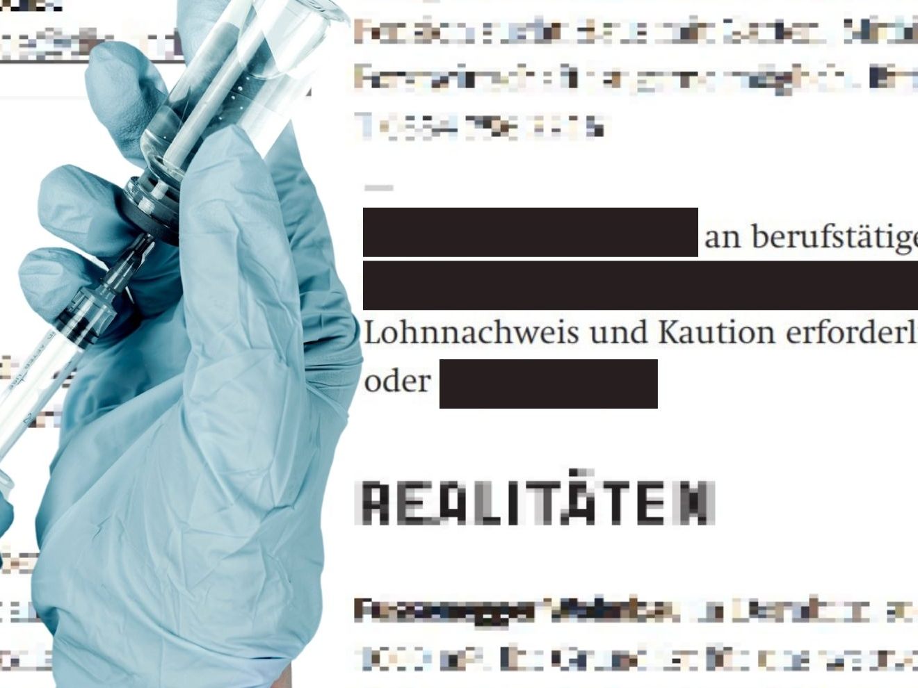 In einem Wohnungsinserat wird ausdrücklich auf eine Impfung verwiesen. In einem Wohnungsinserat wird ausdrücklich auf eine Impfung verwiesen.