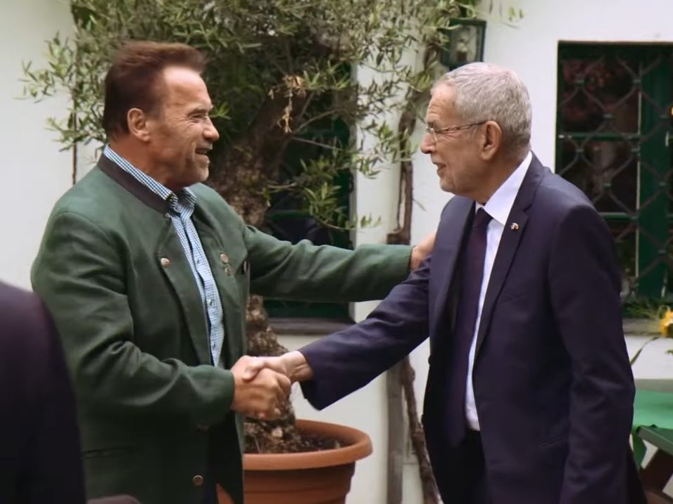Arnold Schwarzenegger traf auch Bundespräsident Van der Bellen. Arnold Schwarzenegger traf auch Bundespräsident Van der Bellen.