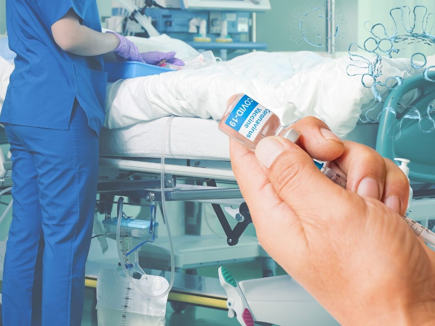 Seit der Impfung sinkt die Zahl der Intensiv-Patienten. Seit der Impfung sinkt die Zahl der Intensiv-Patienten.