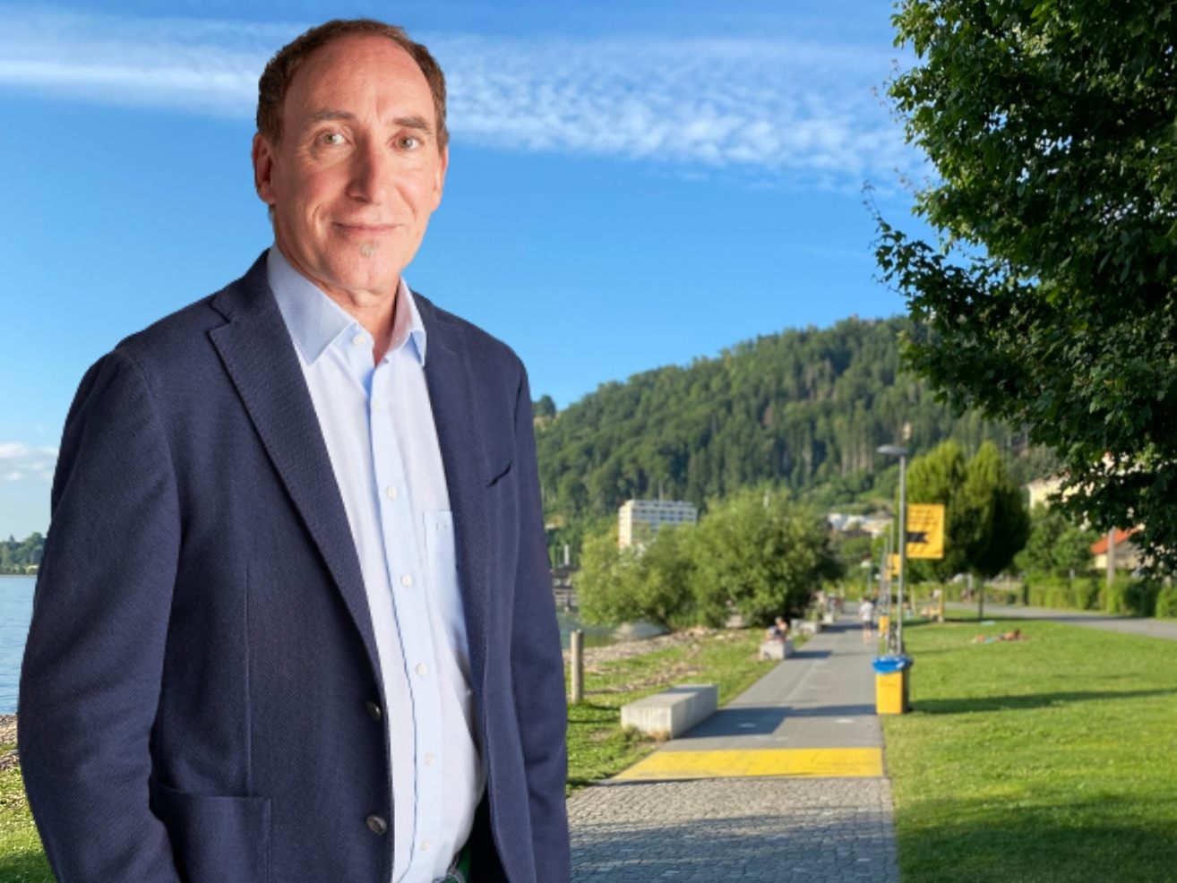 Ein weiterer Abschnitt des Rad- und Gehwegs "Pipeline" auf der Strecke von Lochau nach Bregenz wird verbessert, wie Landesrat Rauch erklärt.
