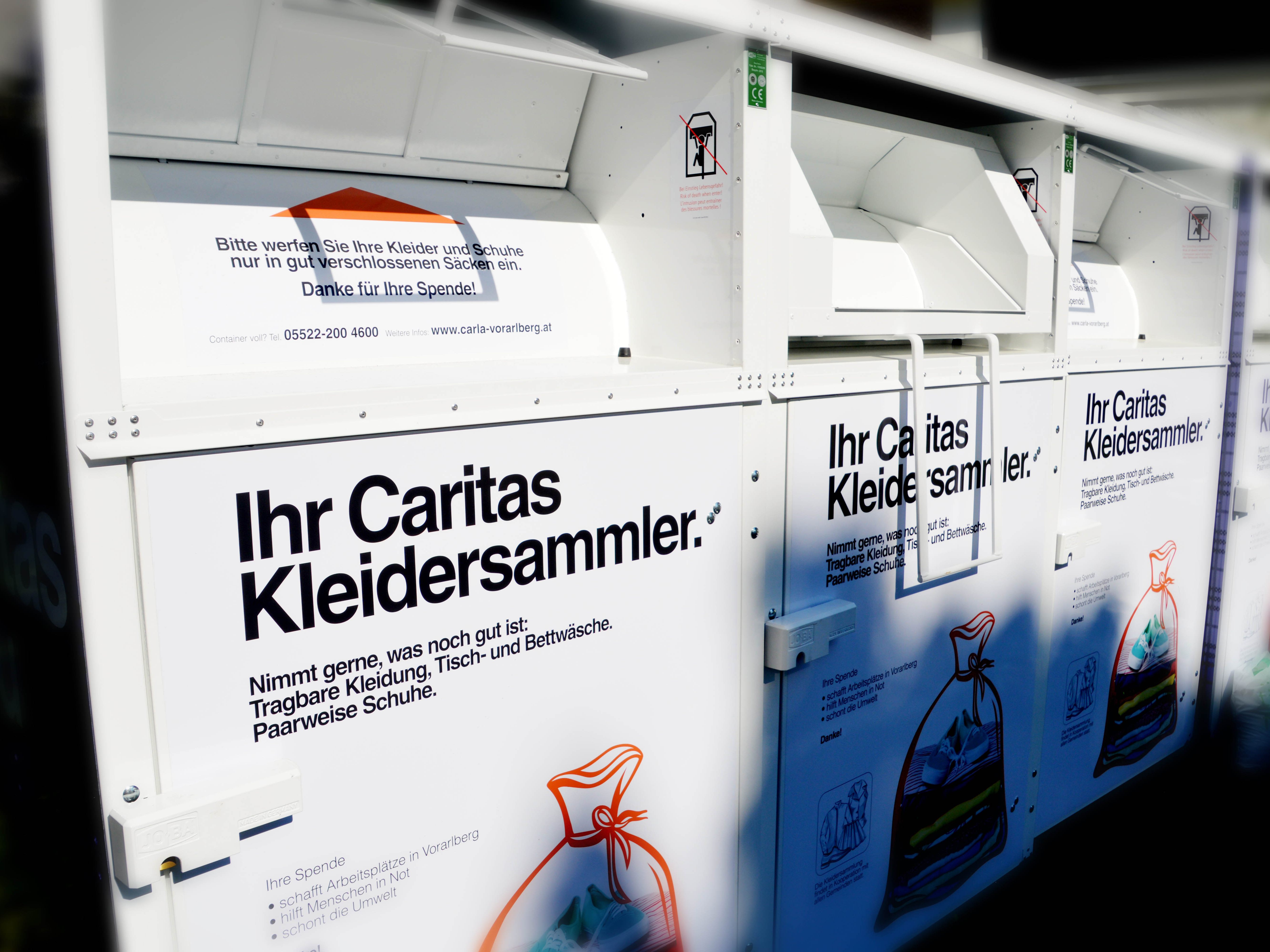 01 Die Kleidercontainer der Caritas stehen in Rankweil an acht Standorten zur Verfügung.