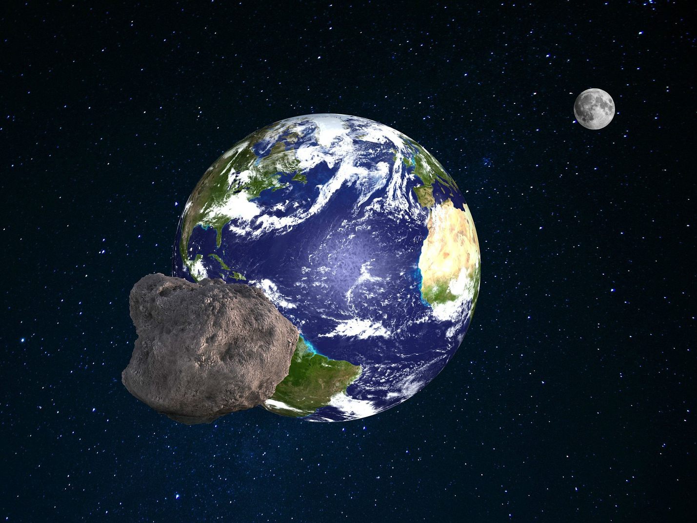 Ein Asteroid kann mit einer Atombombe von seinem Kollisionskurs abgelenkt werden. Ein Asteroid kann mit einer Atombombe von seinem Kollisionskurs abgelenkt werden.
