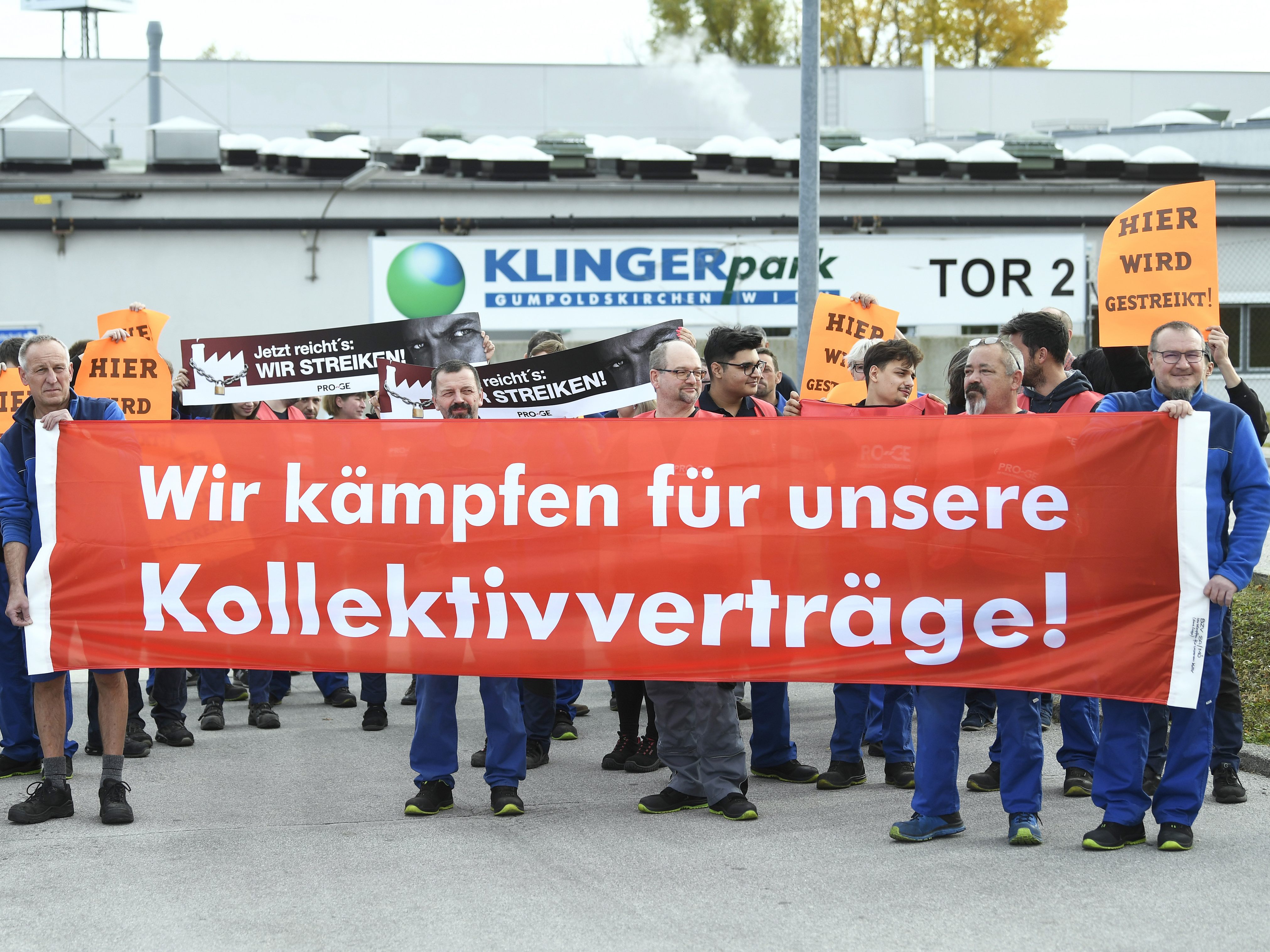 Der Donnerstag war der zweite Tag der Warnstreiks der Gewerkschaften der Metaller rund um die Kollektivvertragsverhandlungen.