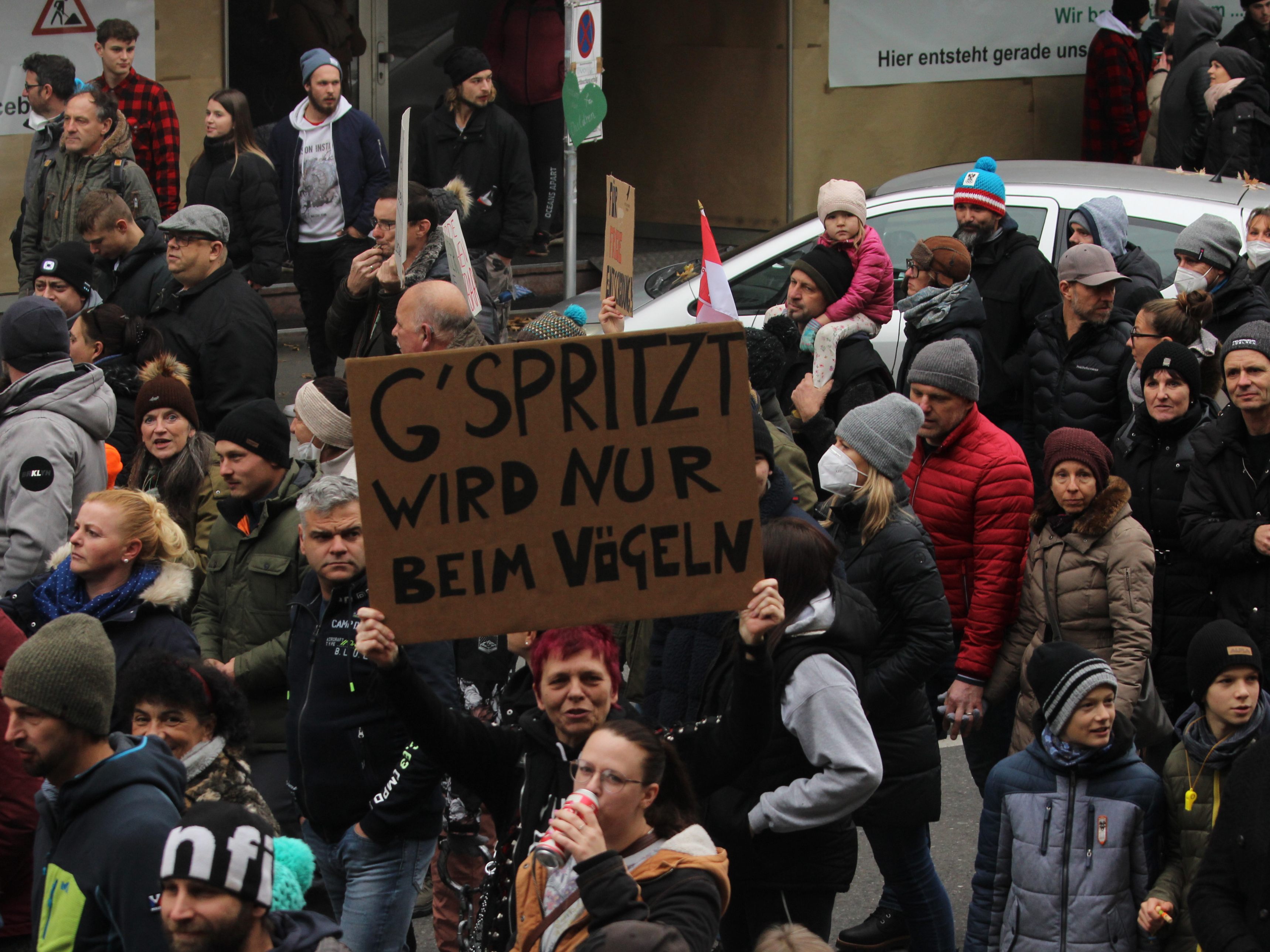 Demo gegen die Corona-Maßnahmen und Impfpflicht am vergangenen Sonntag in Bregenz.