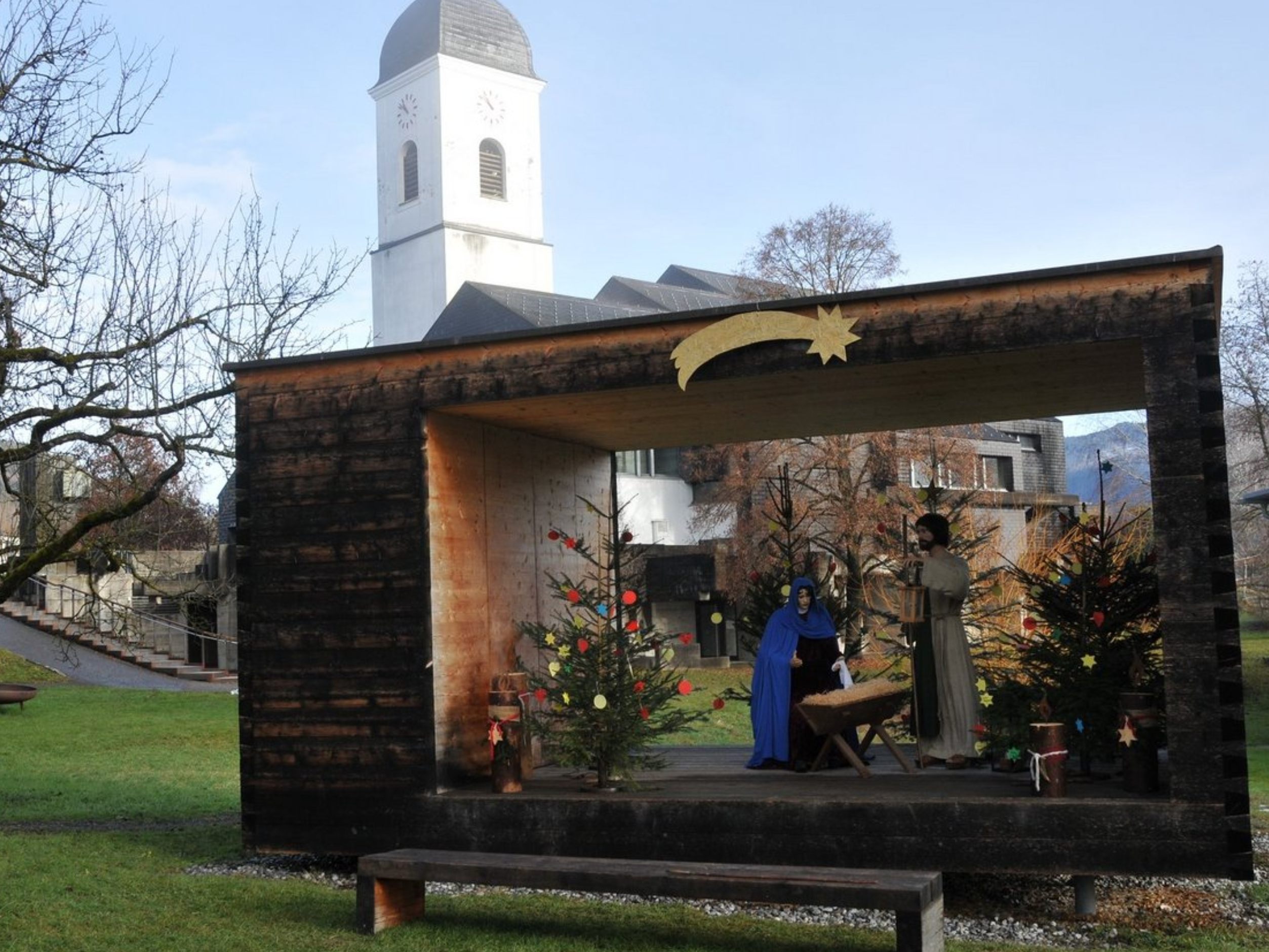 Auch die große Krippe im bugo-Garten wird in diesem Jahr wieder für vorweihnachtliche Stimmung in Göfis sorgen