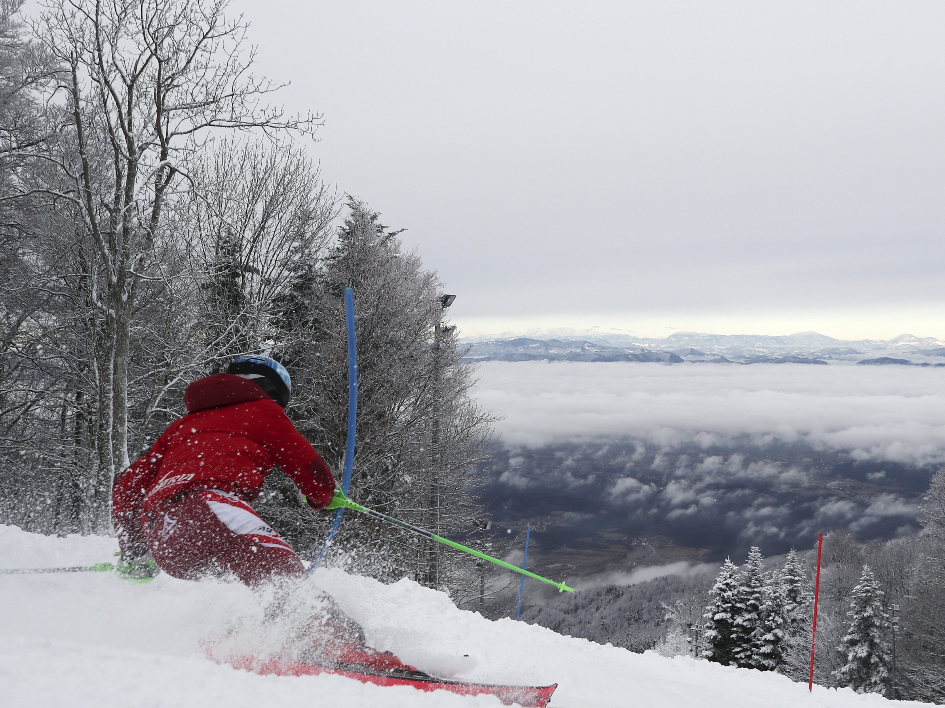 Der Slalom in Zagreb musste abgebrochen werden.