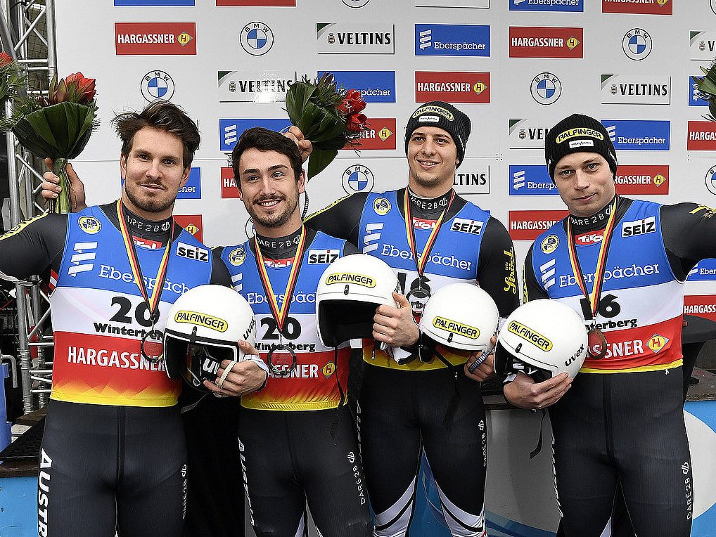 Silber und Bronze für Thomas Steu, Lorenz Koller, Yannick Müller, Armin Frauscher (v.l.). Silber und Bronze für Thomas Steu, Lorenz Koller, Yannick Müller, Armin Frauscher (v.l.).