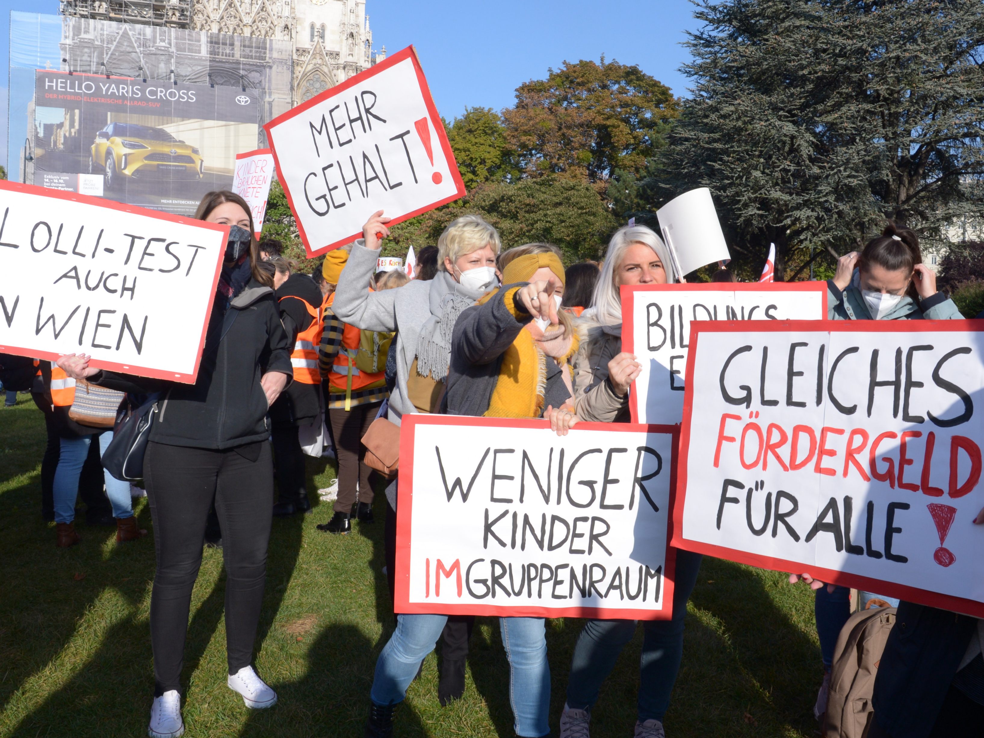 Die Pädagoginnen haben einige Forderungen. Die Pädagoginnen haben einige Forderungen.