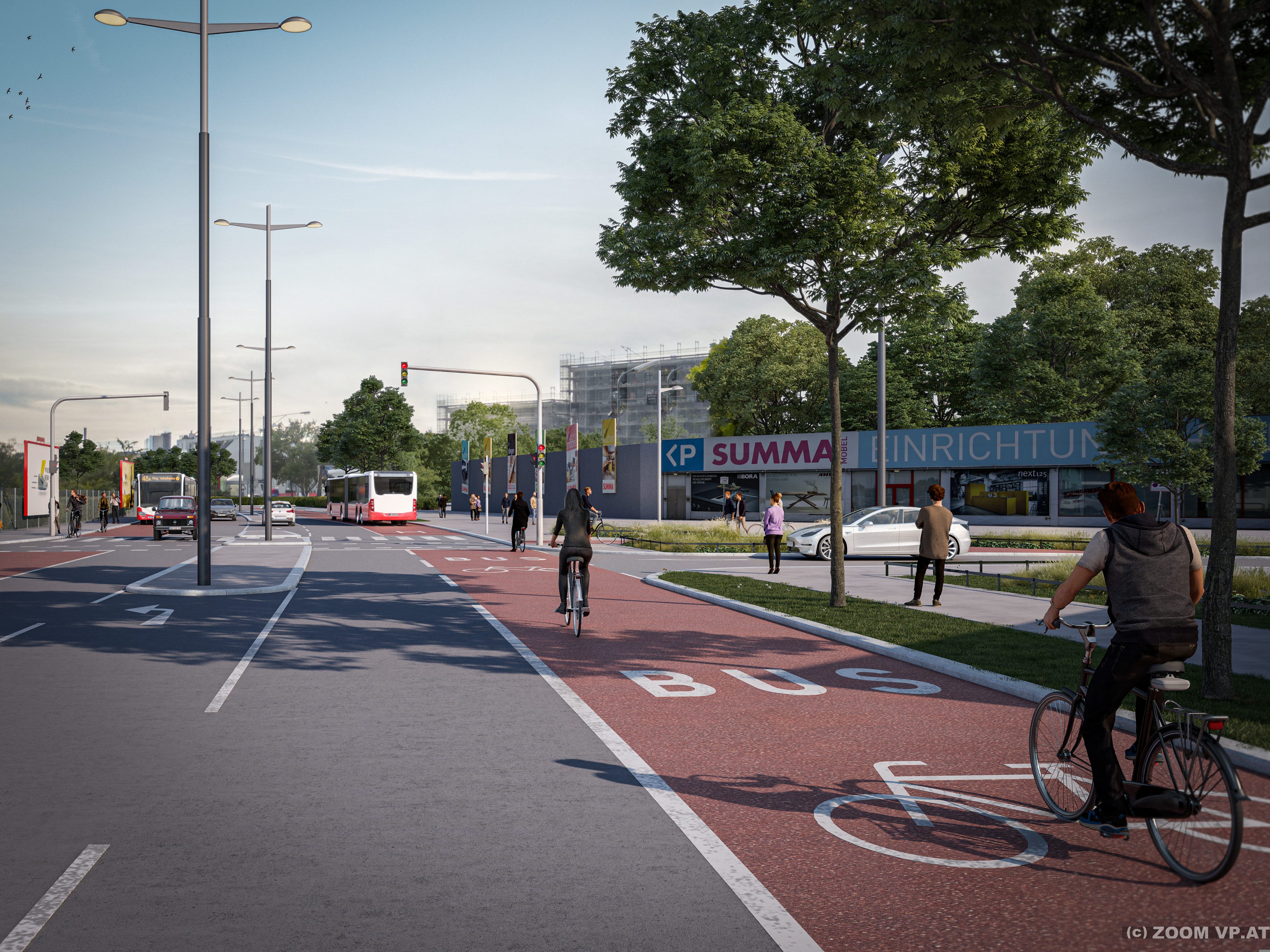 Die Breitenleer Straße erhält in zwei Etappen eine gemischte Bus- und Fahrradspur. Die Breitenleer Straße erhält in zwei Etappen eine gemischte Bus- und Fahrradspur.