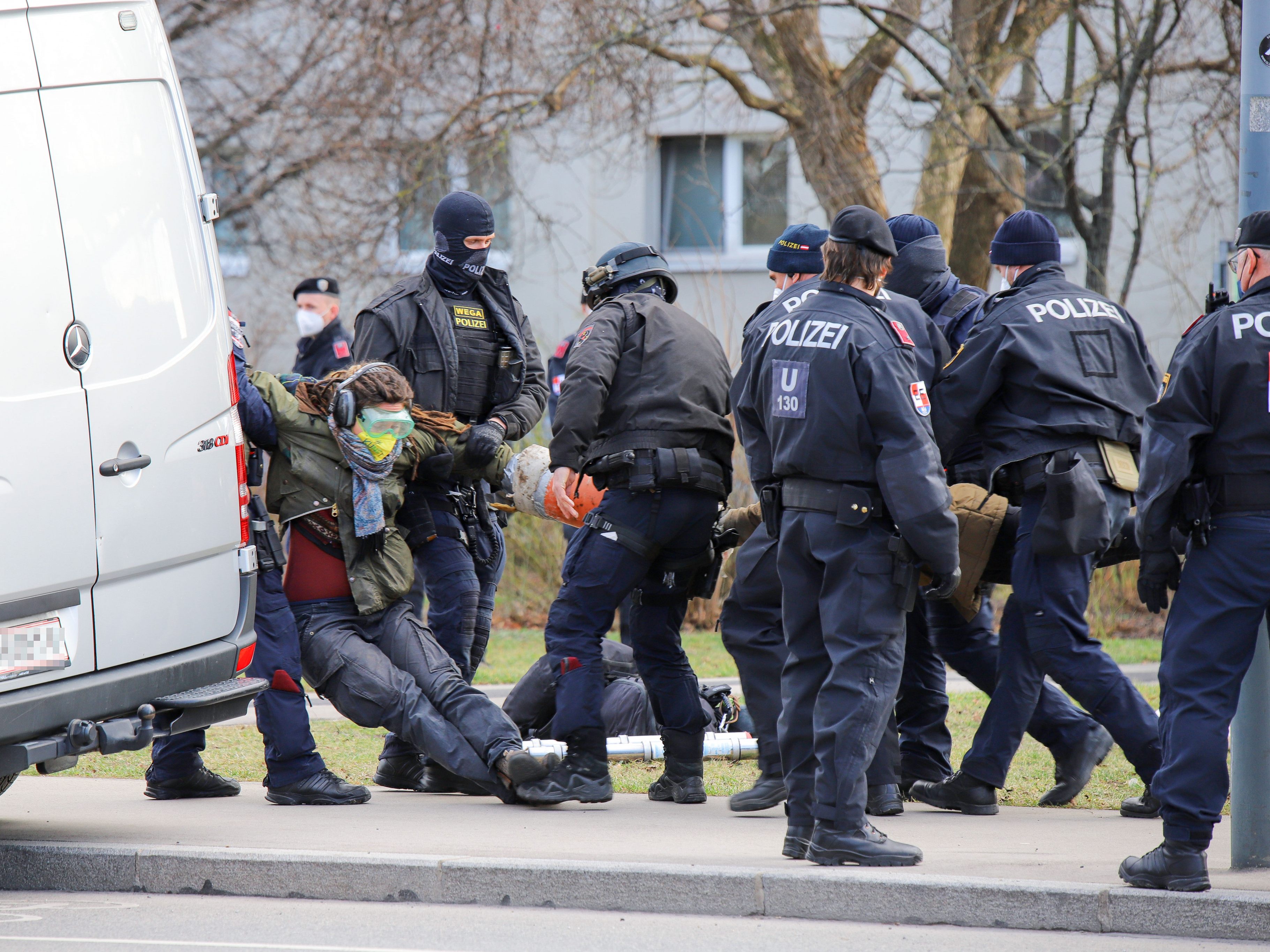 Beim neuem Protest der "LobauBleibt"-Bewegung wurden vier Aktivisten festgenommen.