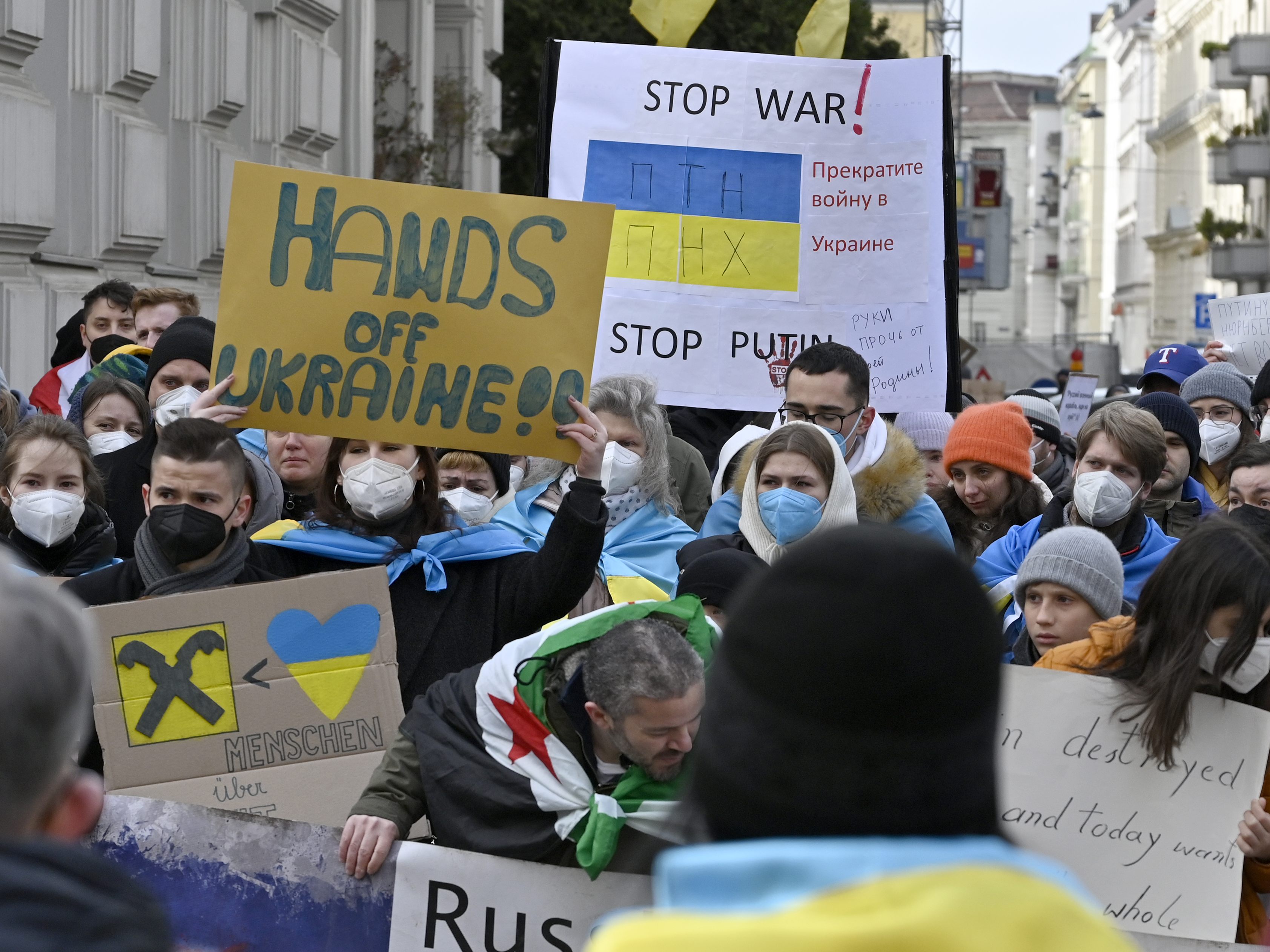 Ukraine-Krieg: Äußerst emotionale Demonstration in Wien.