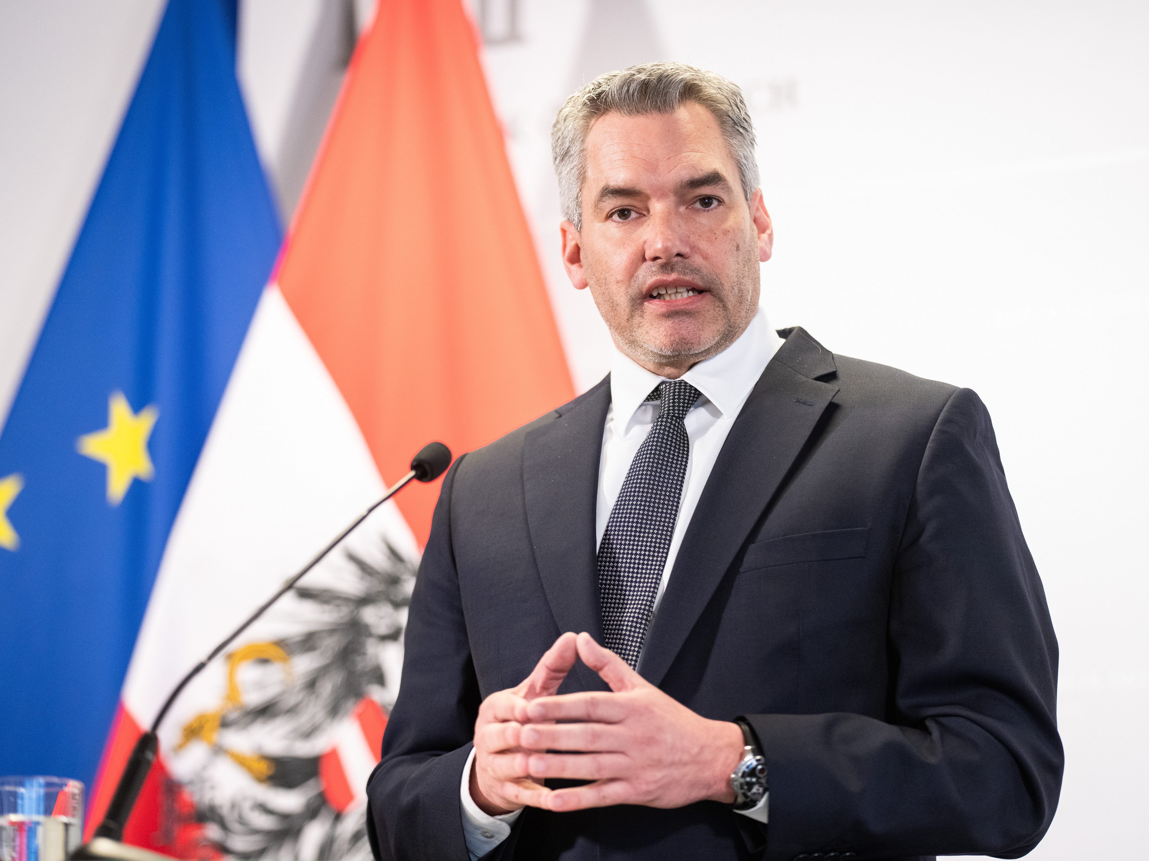 Das Pressestatement von Karl Nehammer gibt es auf VIENNA.at im Livestream.