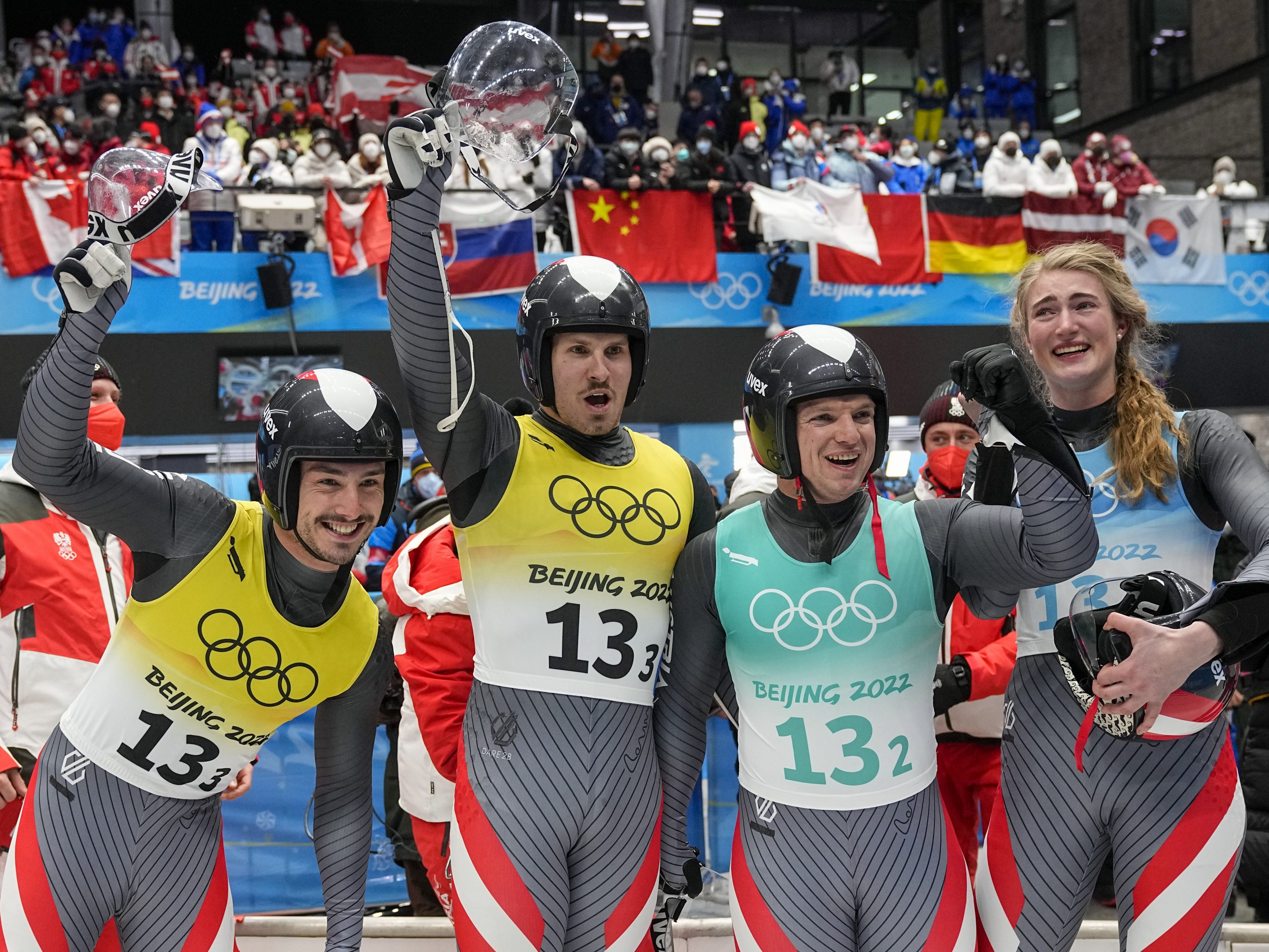 Olympia: Silber für Österreich in Rodel-Teamstaffel.