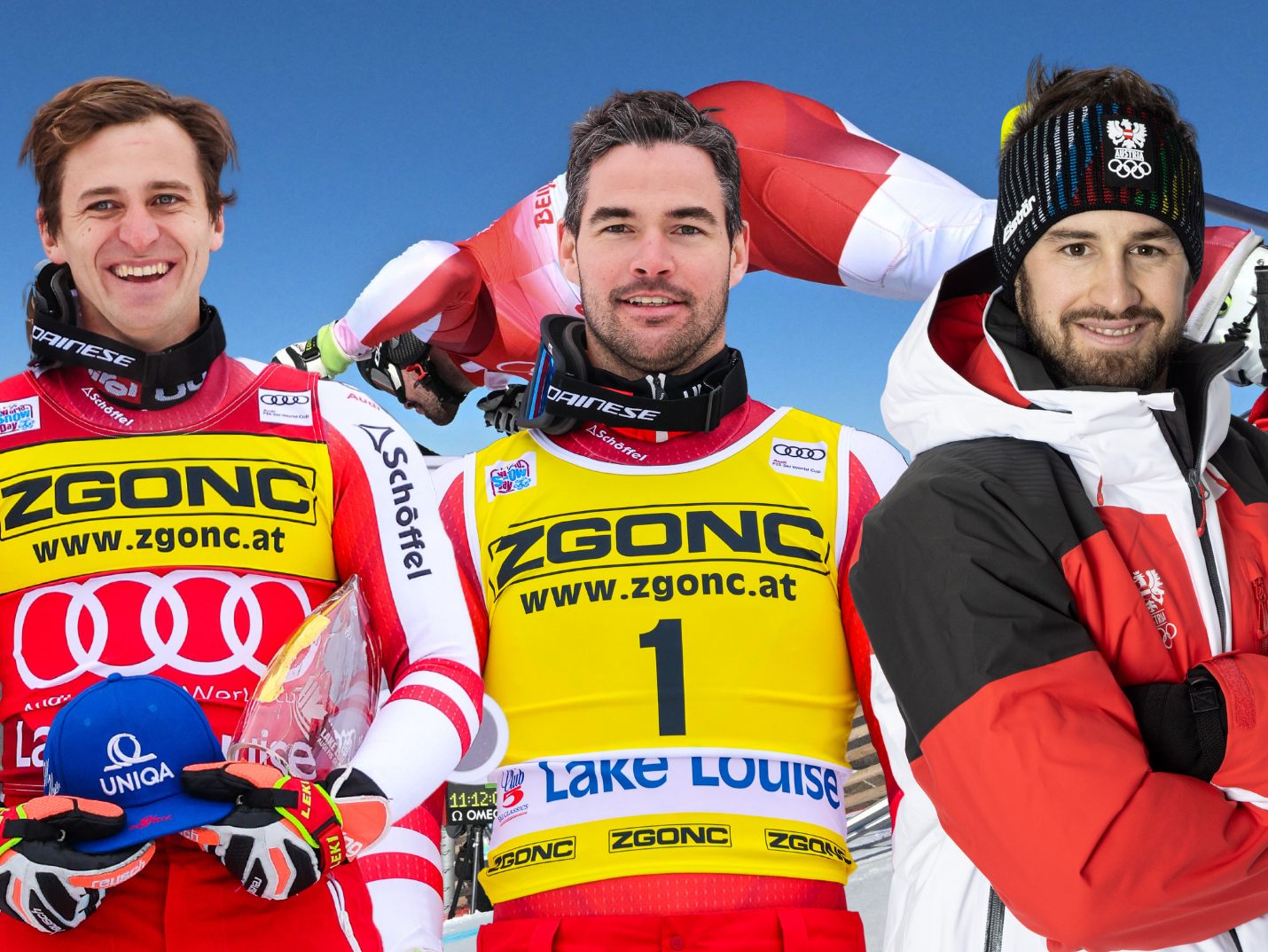 Die vier ÖSV-Starter bei der Olympia-Abfahrt