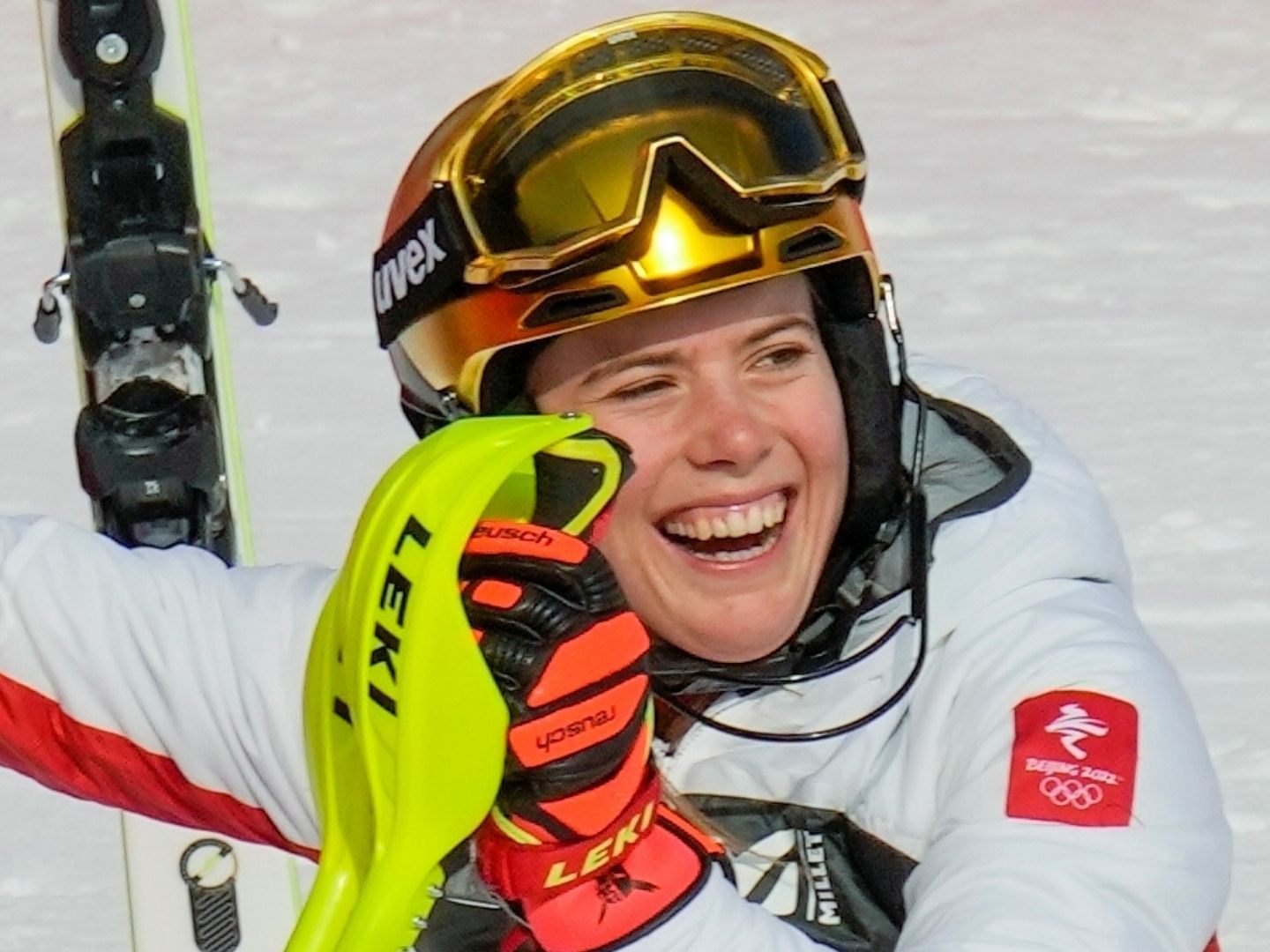 Überglücklich: Katharina Liensberger.