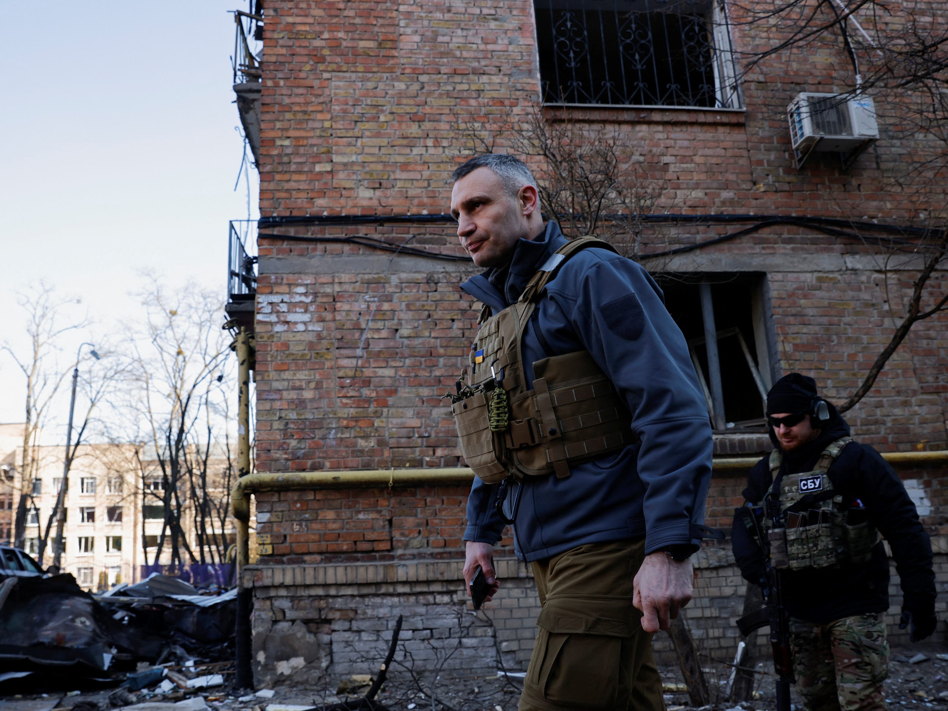 Kiews Bürgermeister Vitali Klitschko bezeichnete den russischen Angriffskrieg auf die Ukraine als "Genozid". Kiews Bürgermeister Vitali Klitschko bezeichnete den russischen Angriffskrieg auf die Ukraine als "Genozid".
