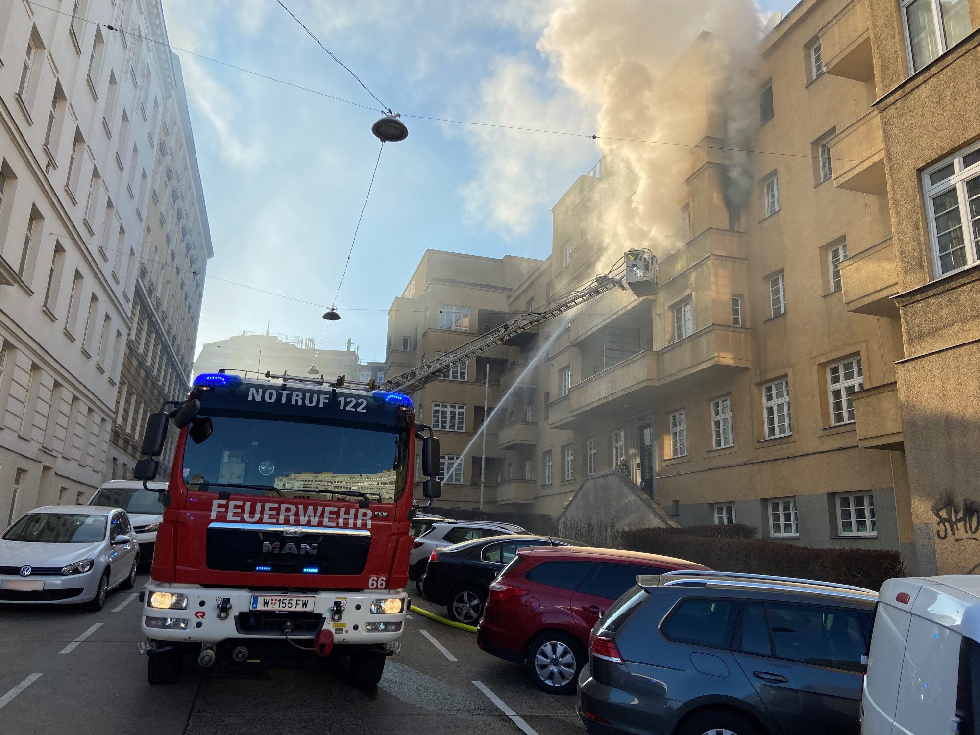 Einsatz beim Brand in Wien-Döbling