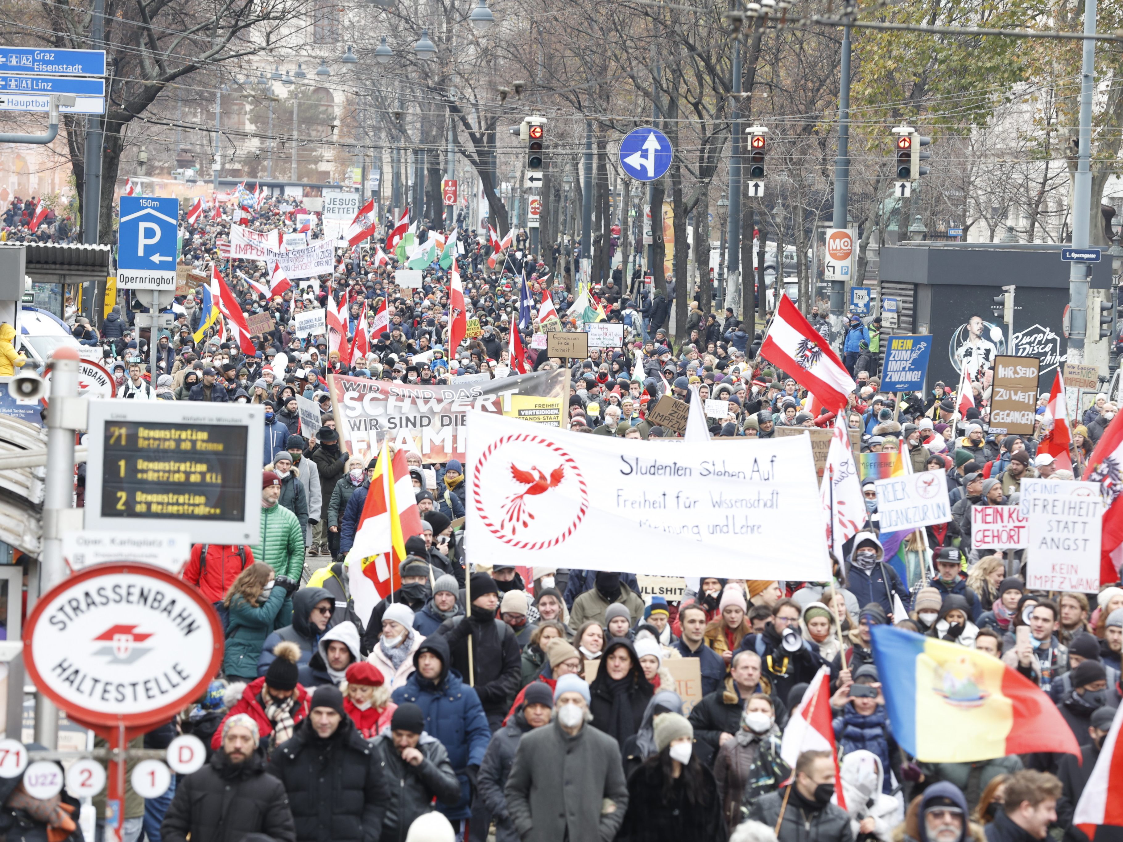 Bei der Corona-Demo am 4. Dezember in Wien.