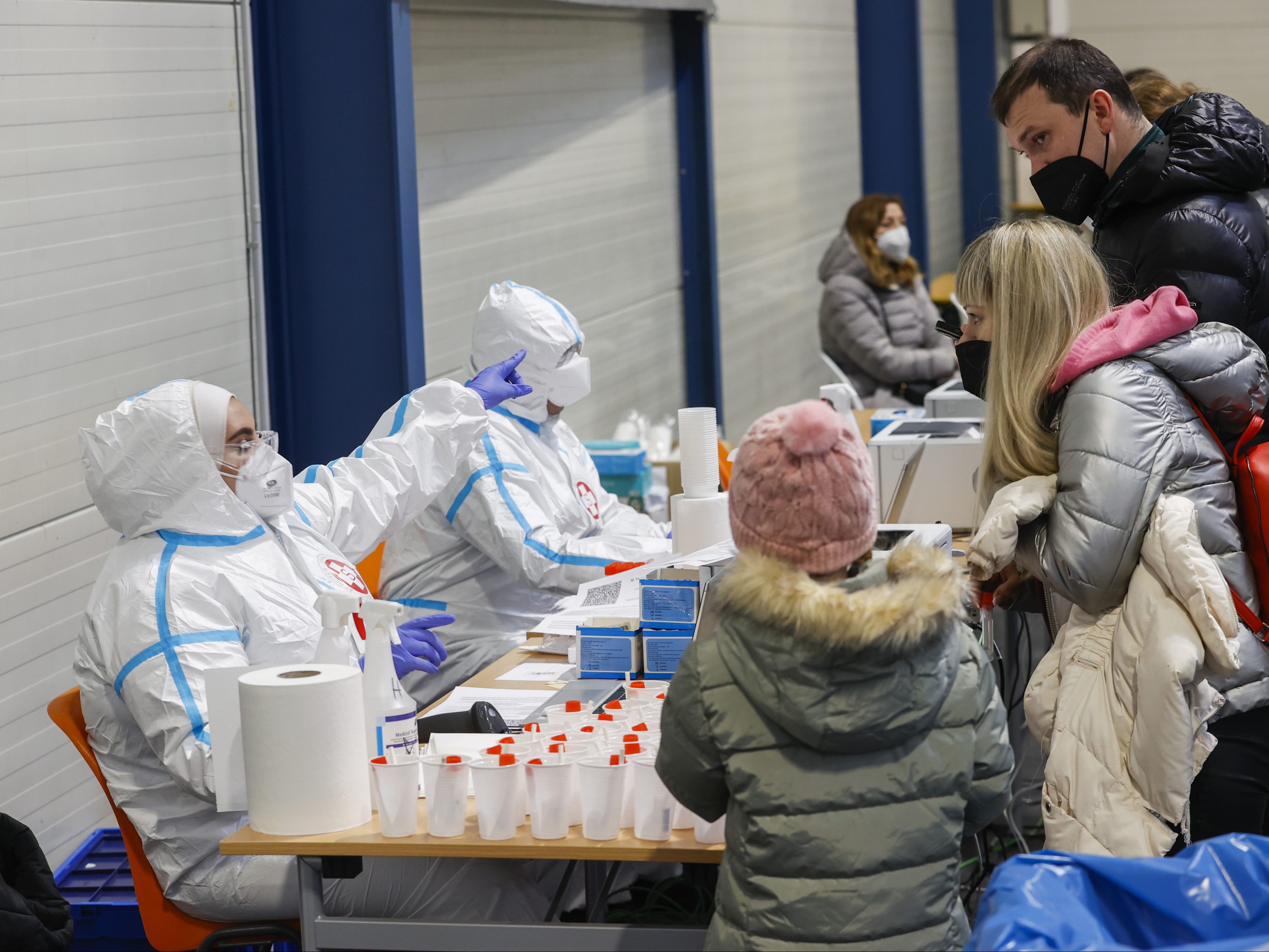 Flüchtlinge aus der Ukraine im Ankunftszentrum in Wien-Leopoldstadt.