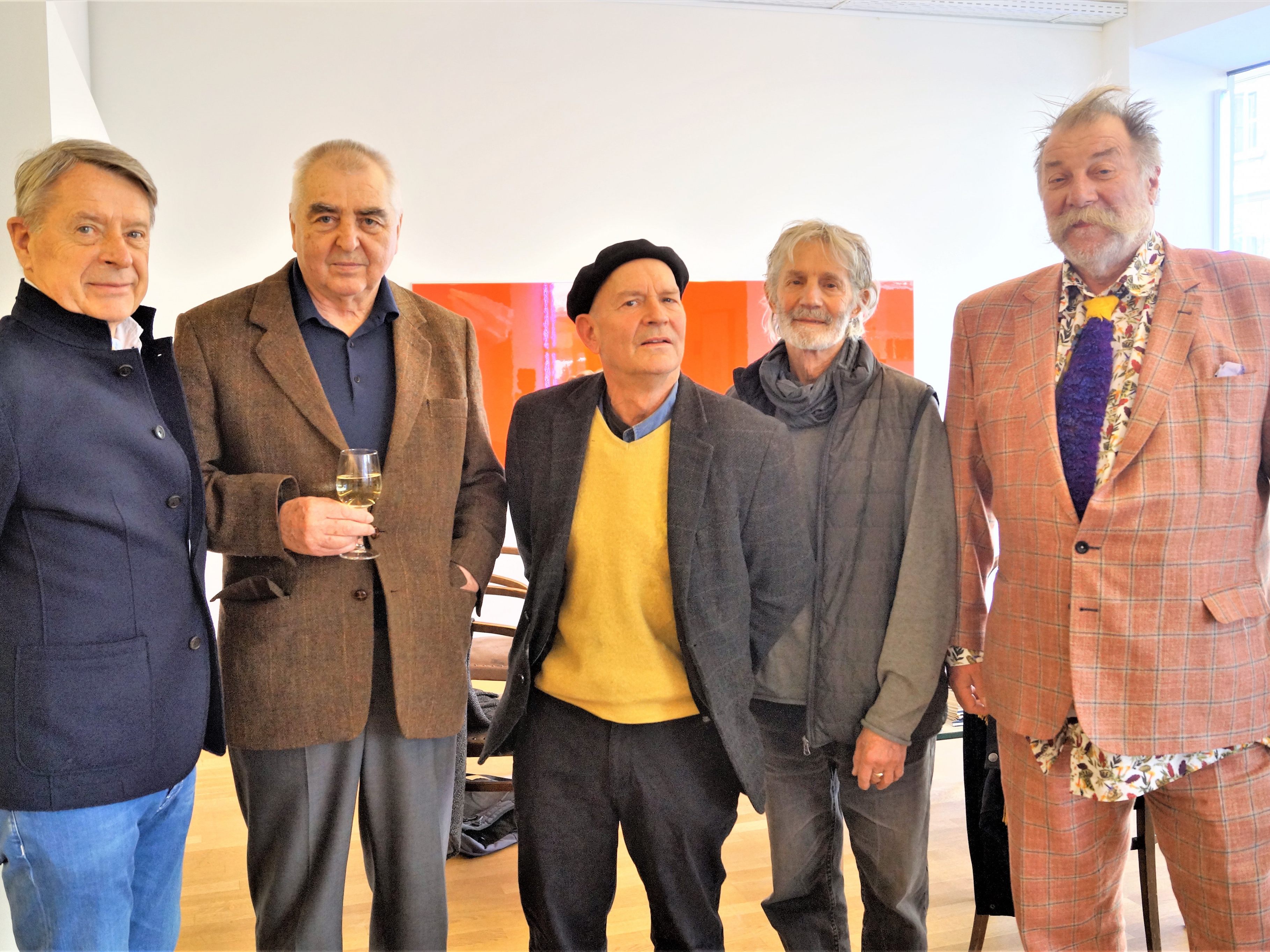 Herbert Alber, die Künstler Kölbl, Lissy und Ludescher, Willi Meusburger