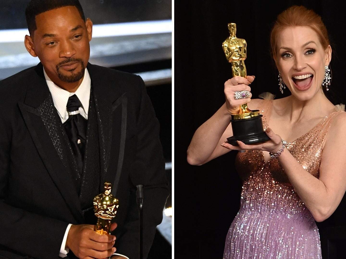 Will Smith und Jessica Chastain sind die beiden besten Hauptdarsteller bei der 94. Oscar-Verleihung in Hollywood. Will Smith und Jessica Chastain sind die beiden besten Hauptdarsteller bei der 94. Oscar-Verleihung in Hollywood.