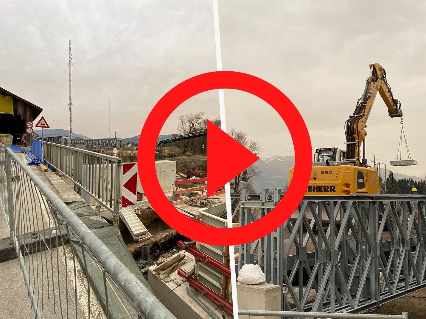 Die neue Senderbrücke nimmt Form an. Die neue Senderbrücke nimmt Form an.