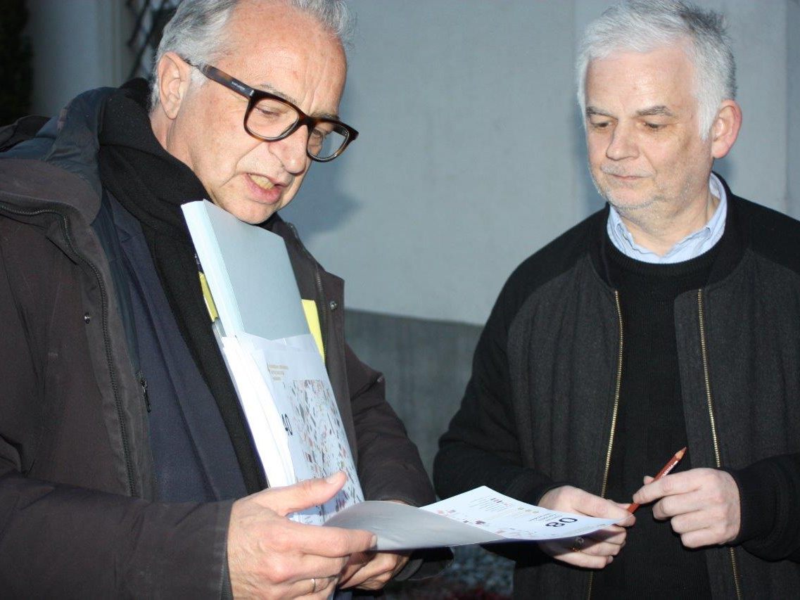Rankweil Pfarrer Walter Juen und Architekt Wolfgang Ritsch sprechen über die Zukunft im Pilgercampus. Rankweil Pfarrer Walter Juen und Architekt Wolfgang Ritsch sprechen über die Zukunft im Pilgercampus.