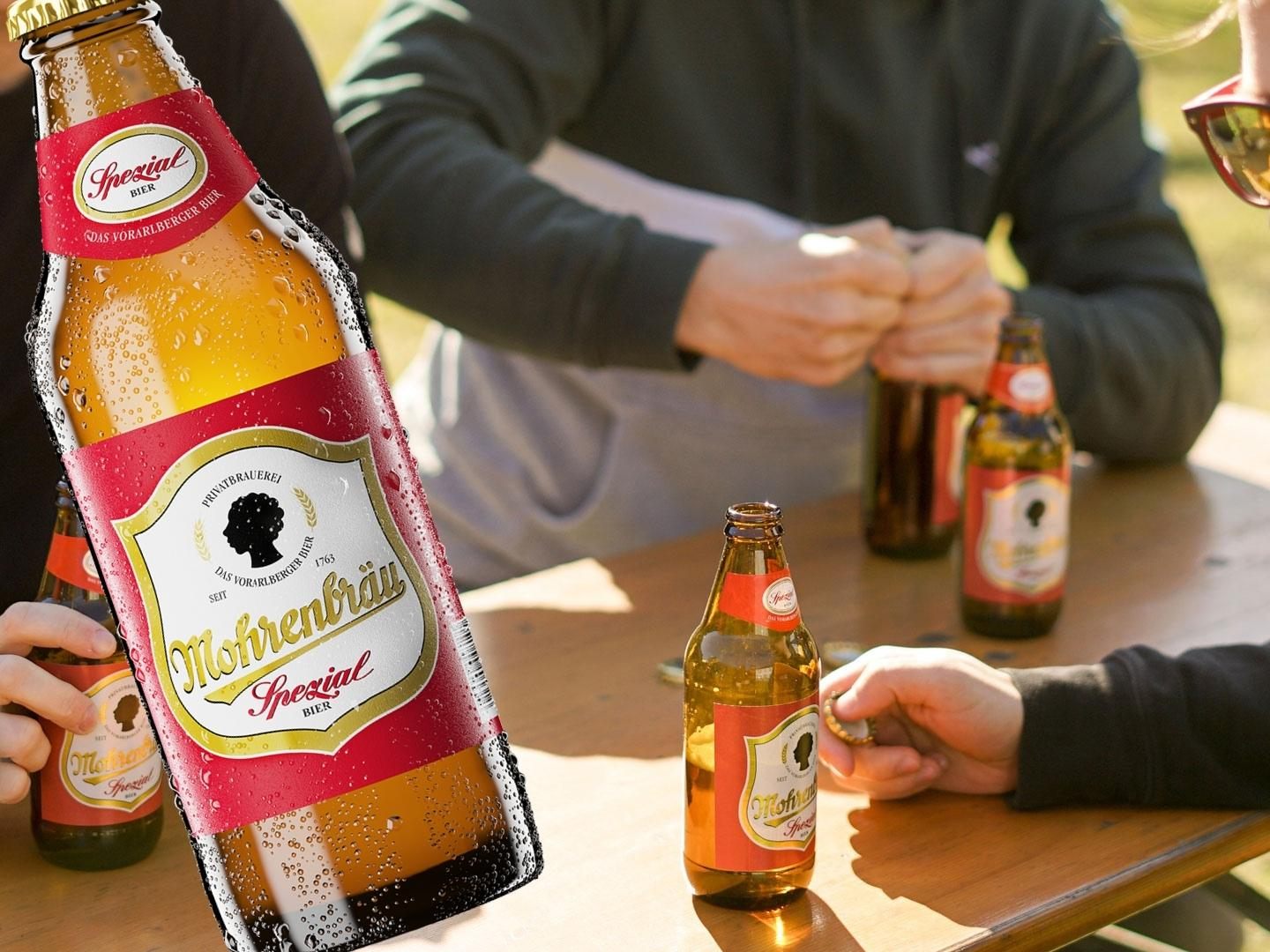 Das Mohrenbräu Spezial ist ab Mitte März 2022 auch in der handlichen 0,33-Liter-Leichtflasche erhältlich. Das Mohrenbräu Spezial ist ab Mitte März 2022 auch in der handlichen 0,33-Liter-Leichtflasche erhältlich.