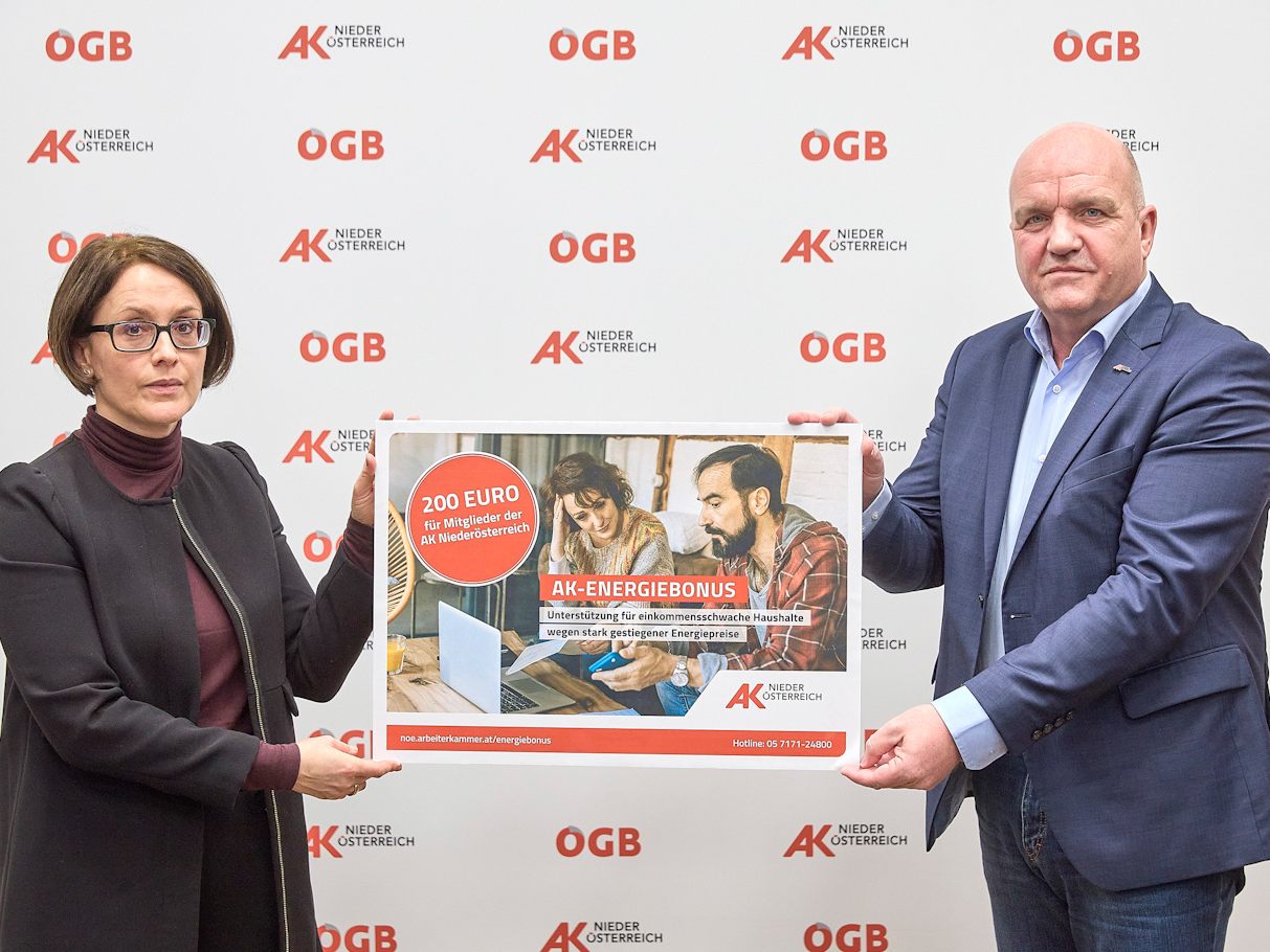 Explodierende Strom- und Heizkosten: AK Niederösterreich unterstützt Mitglieder mit niedrigen Einkommen mit 200 Euro Explodierende Strom- und Heizkosten: AK Niederösterreich unterstützt Mitglieder mit niedrigen Einkommen mit 200 Euro