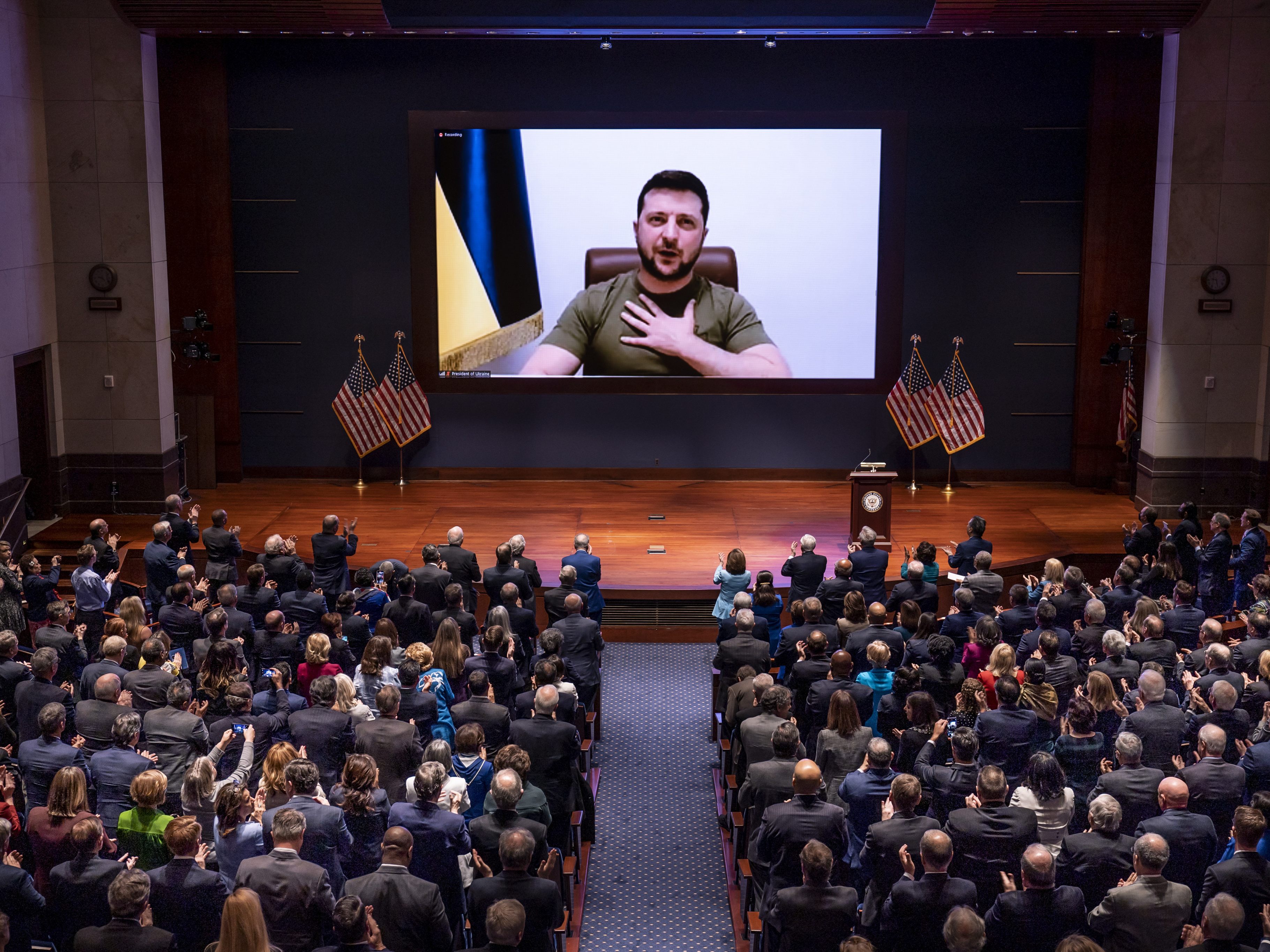 Selenskyj forderte im US-Kongress erneut eine Flugverbotszone über der Ukraine.